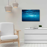 Quadro Decorativo em Tela 45x70cm - Pintura Multicolor com Moldura de Pinho Natural