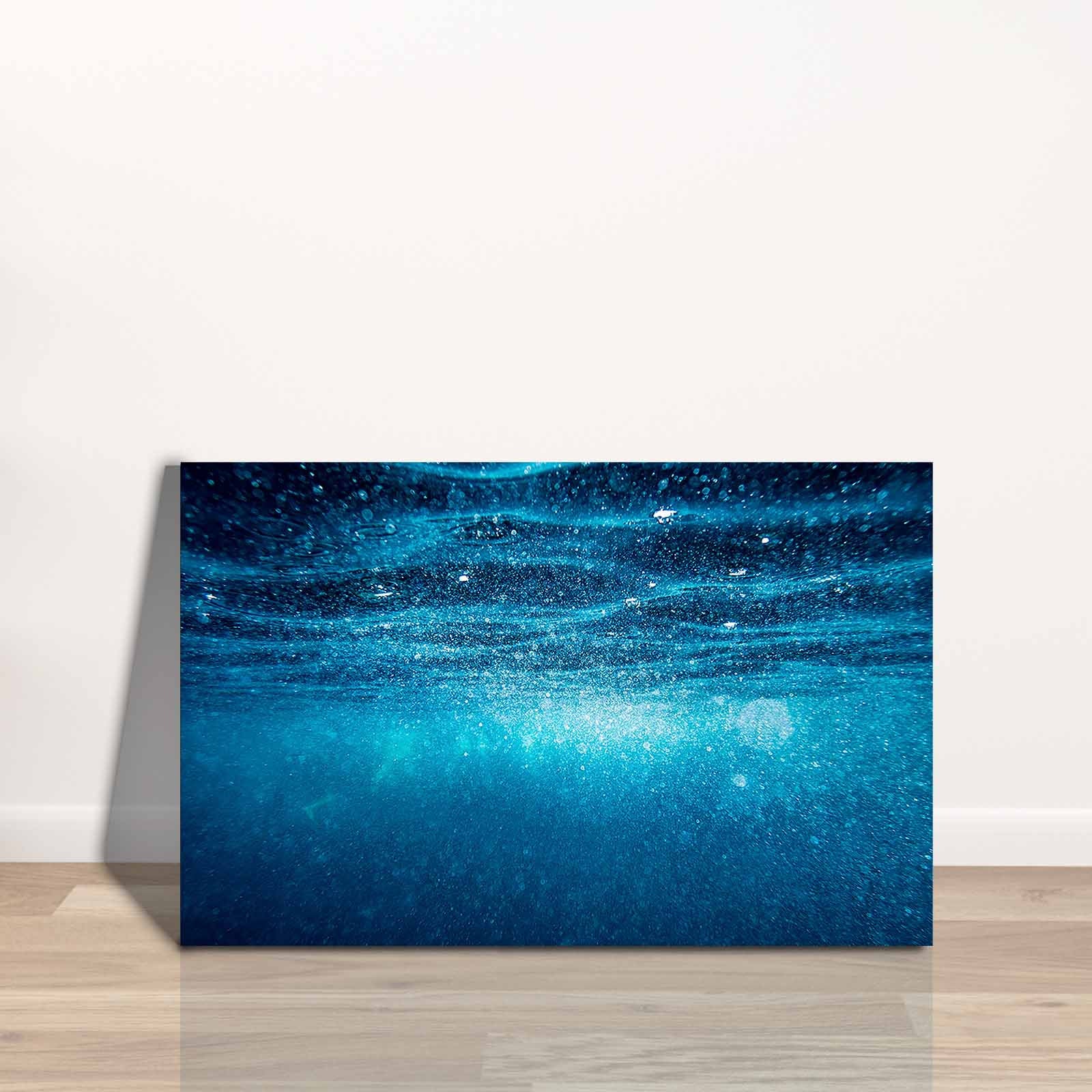 Quadro Decorativo em Tela 45x70cm - Pintura Multicolor com Moldura de Pinho Natural