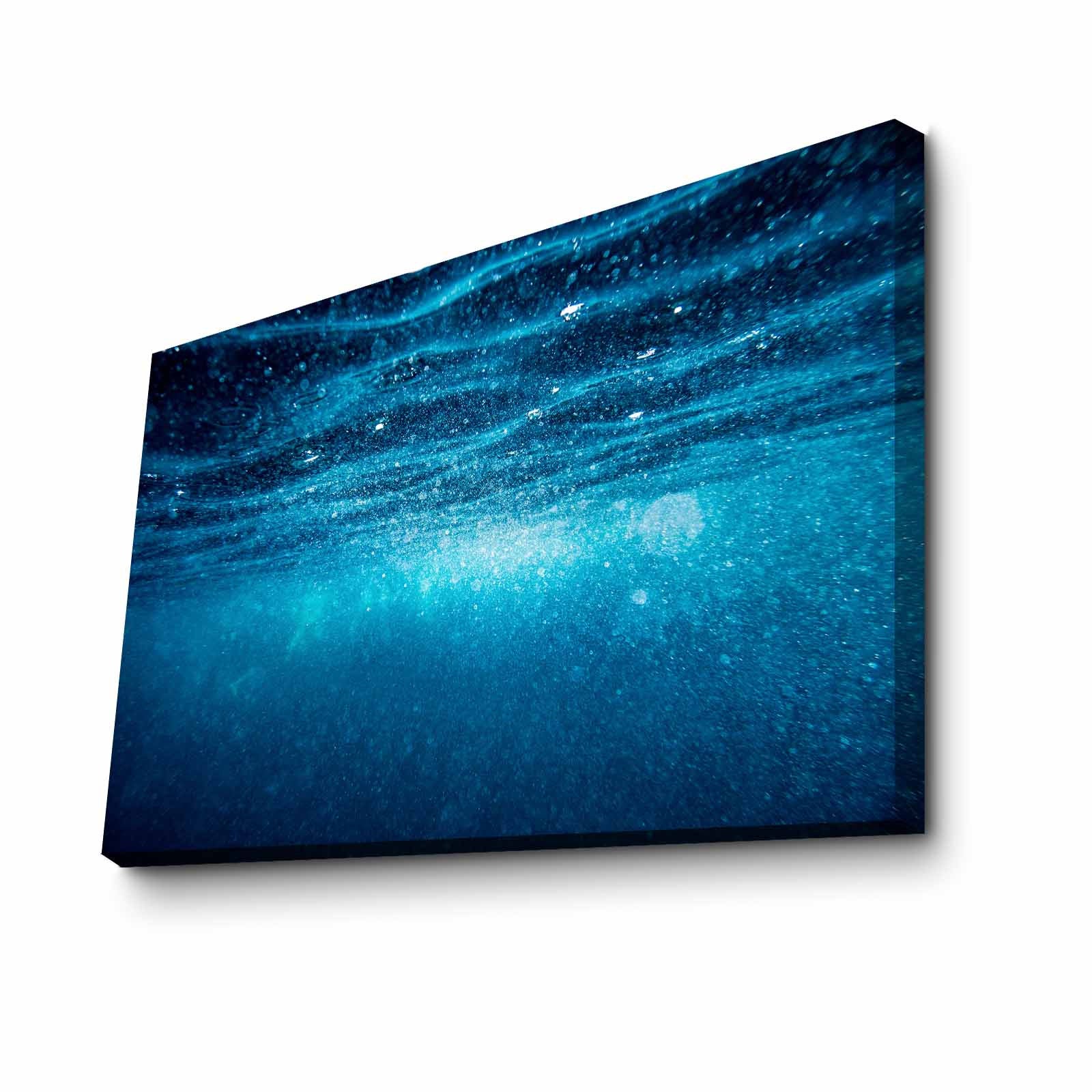 Quadro Decorativo em Tela 45x70cm - Pintura Multicolor com Moldura de Pinho Natural