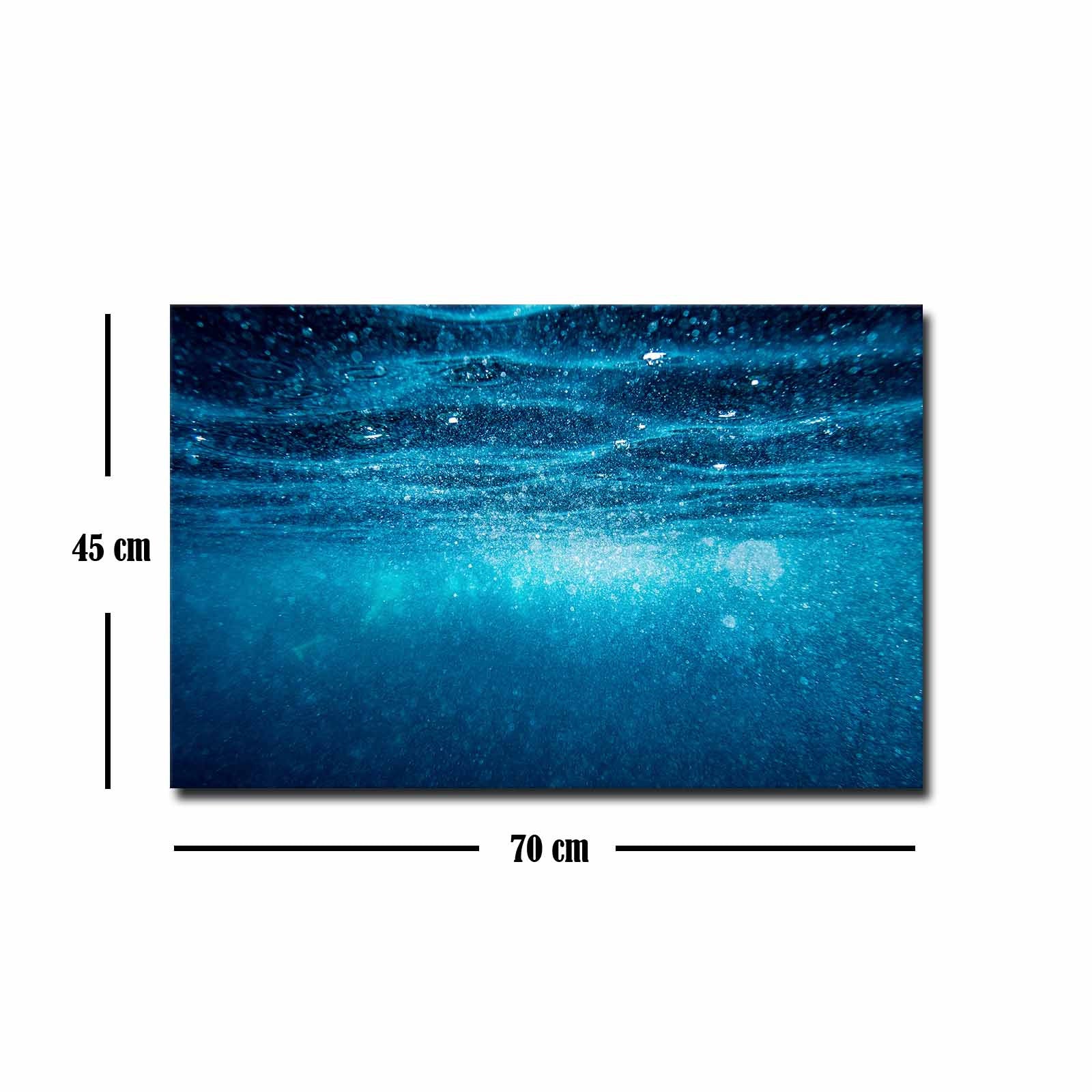 Quadro Decorativo em Tela 45x70cm - Pintura Multicolor com Moldura de Pinho Natural