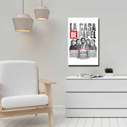 Quadro Decorativo em Tela 45x70cm - Pintura Multicolor com Moldura de Pinho Natural