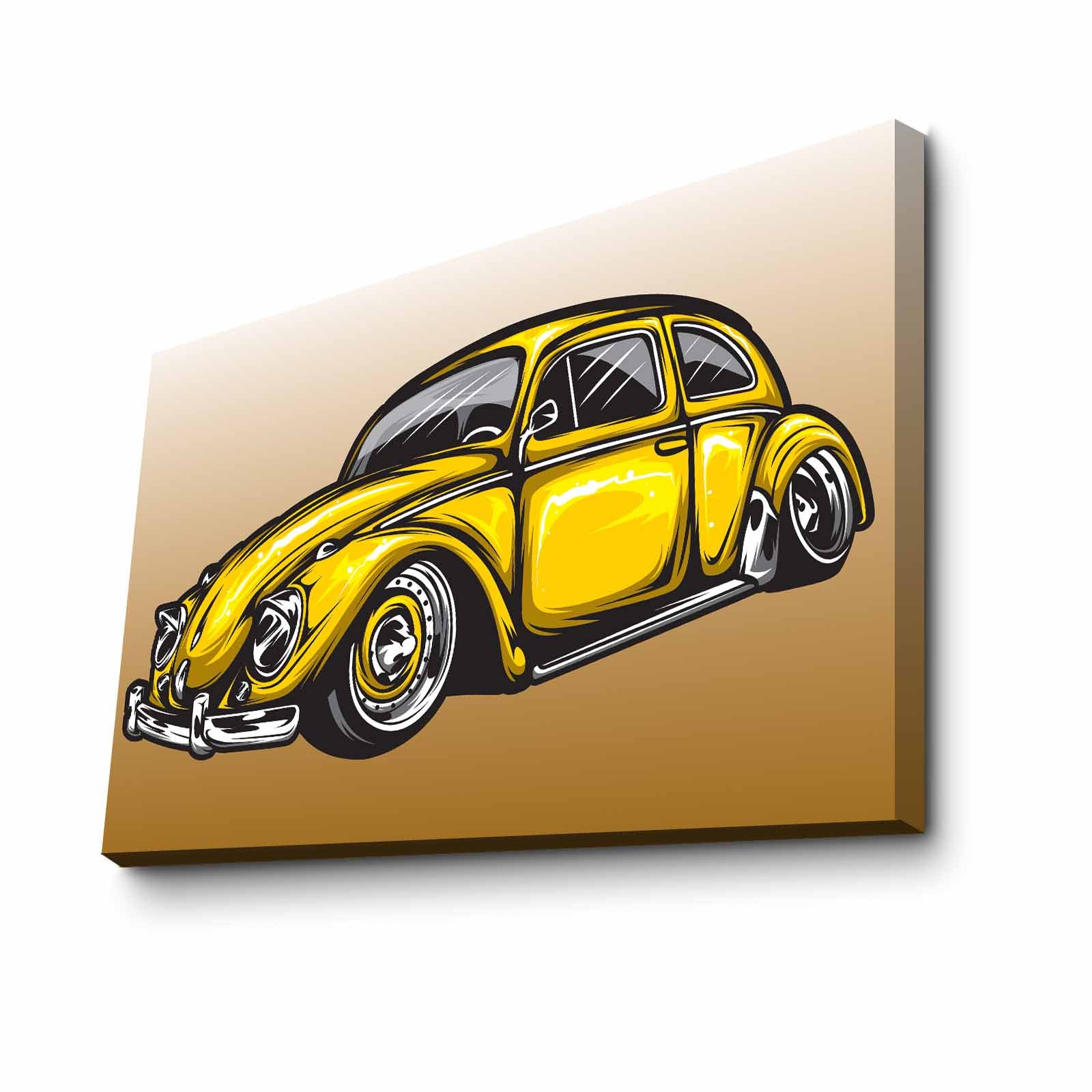 Quadro Decorativo em Tela 45x70cm - Pintura Multicolor com Moldura de Pinho Natural