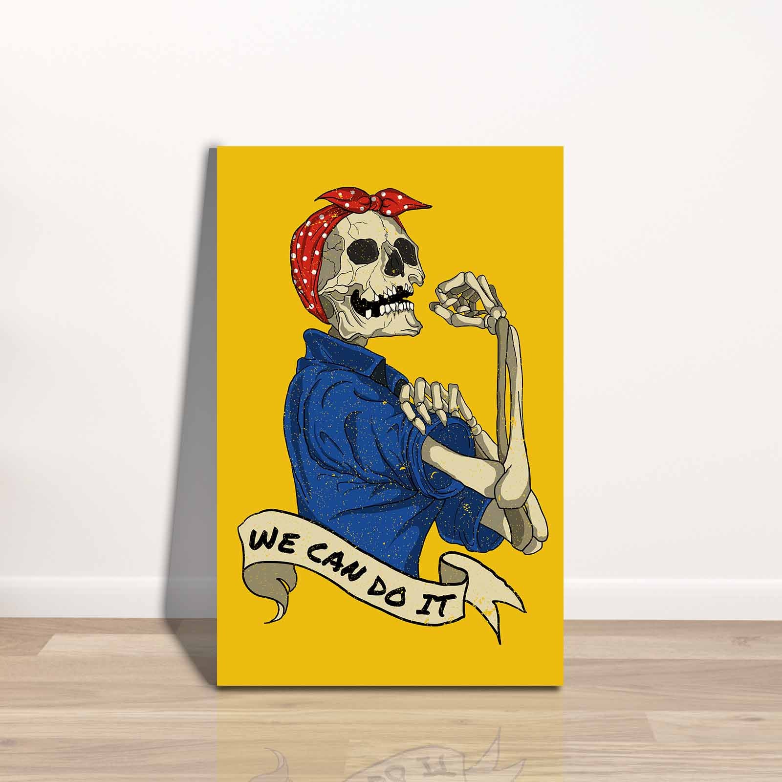 Quadro Decorativo em Tela 45x70cm - Pintura Multicolor com Moldura de Pinho Natural