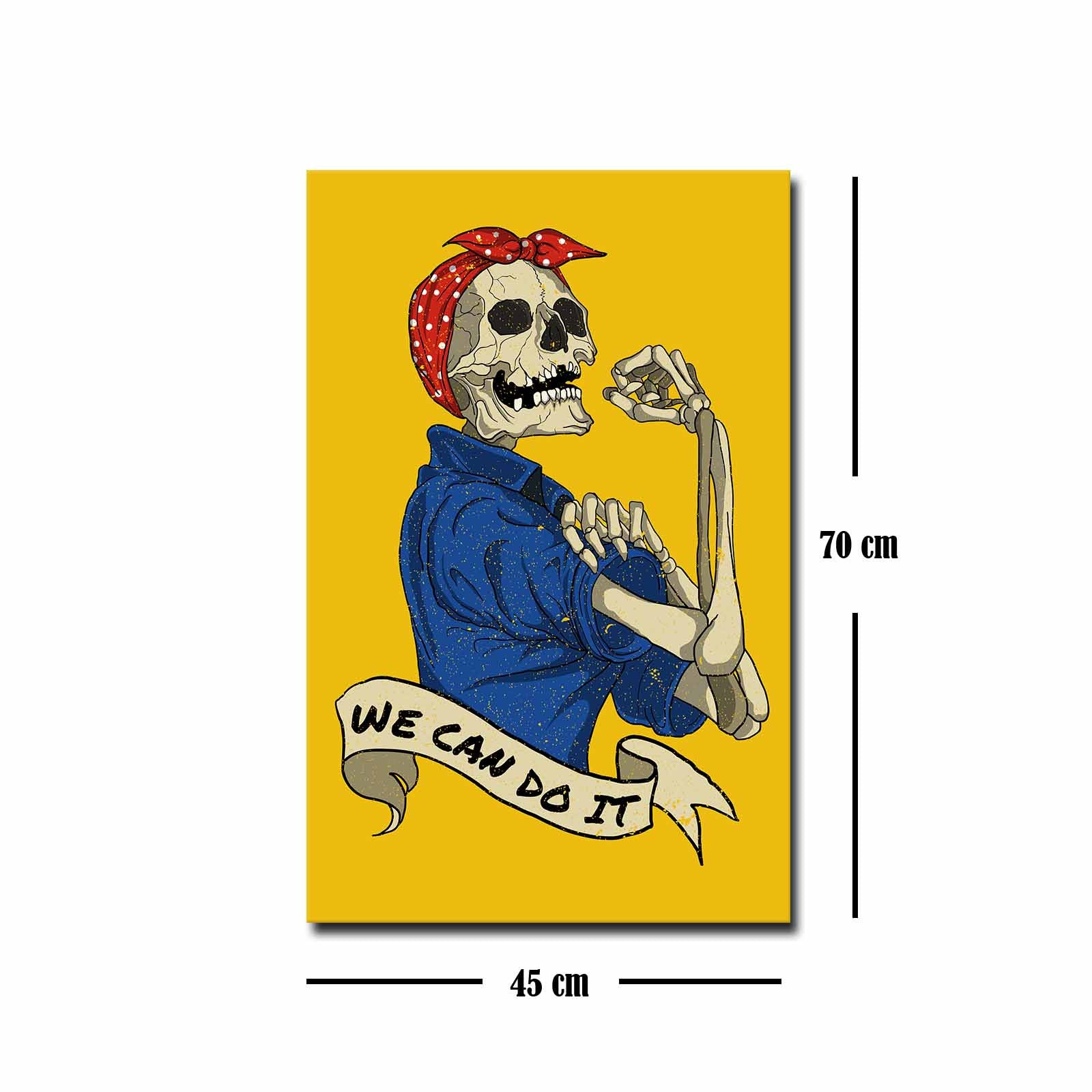 Quadro Decorativo em Tela 45x70cm - Pintura Multicolor com Moldura de Pinho Natural