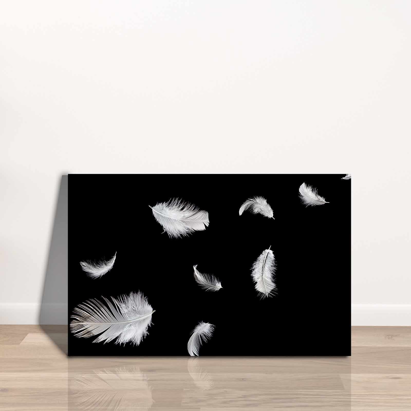 Quadro Decorativo em Tela 45x70cm - Pintura Multicolor com Moldura de Pinho Natural