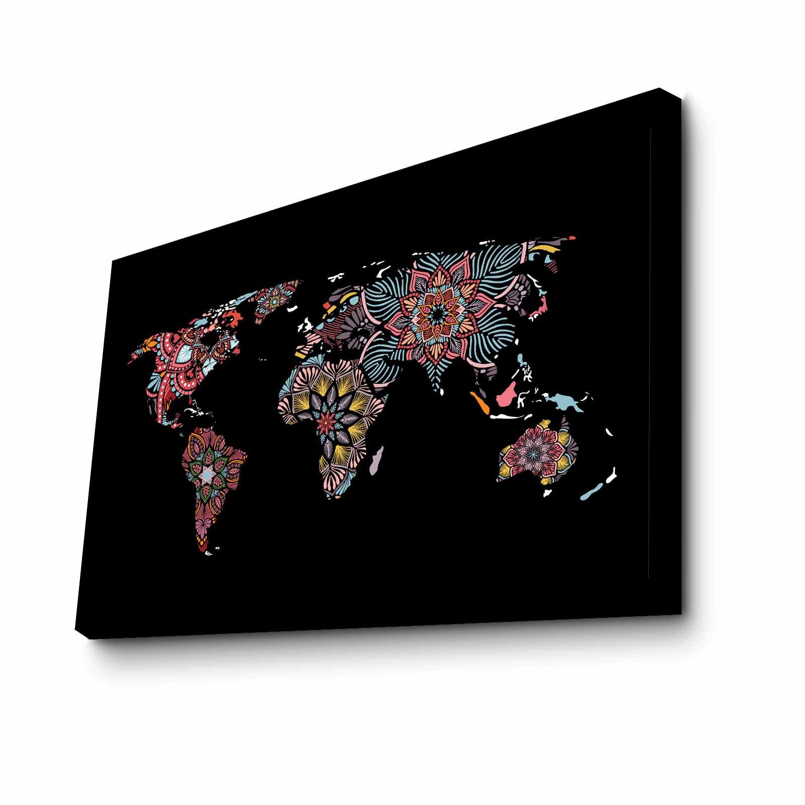 Quadro Decorativo em Tela 45x70cm - Pintura Multicolor com Moldura de Pinho Natural