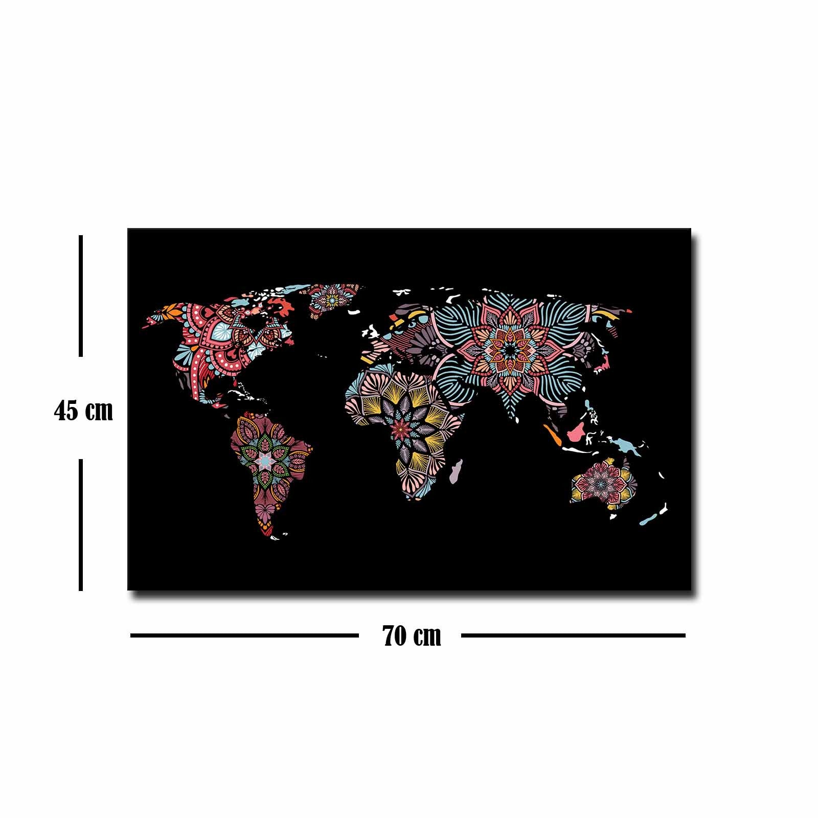 Quadro Decorativo em Tela 45x70cm - Pintura Multicolor com Moldura de Pinho Natural