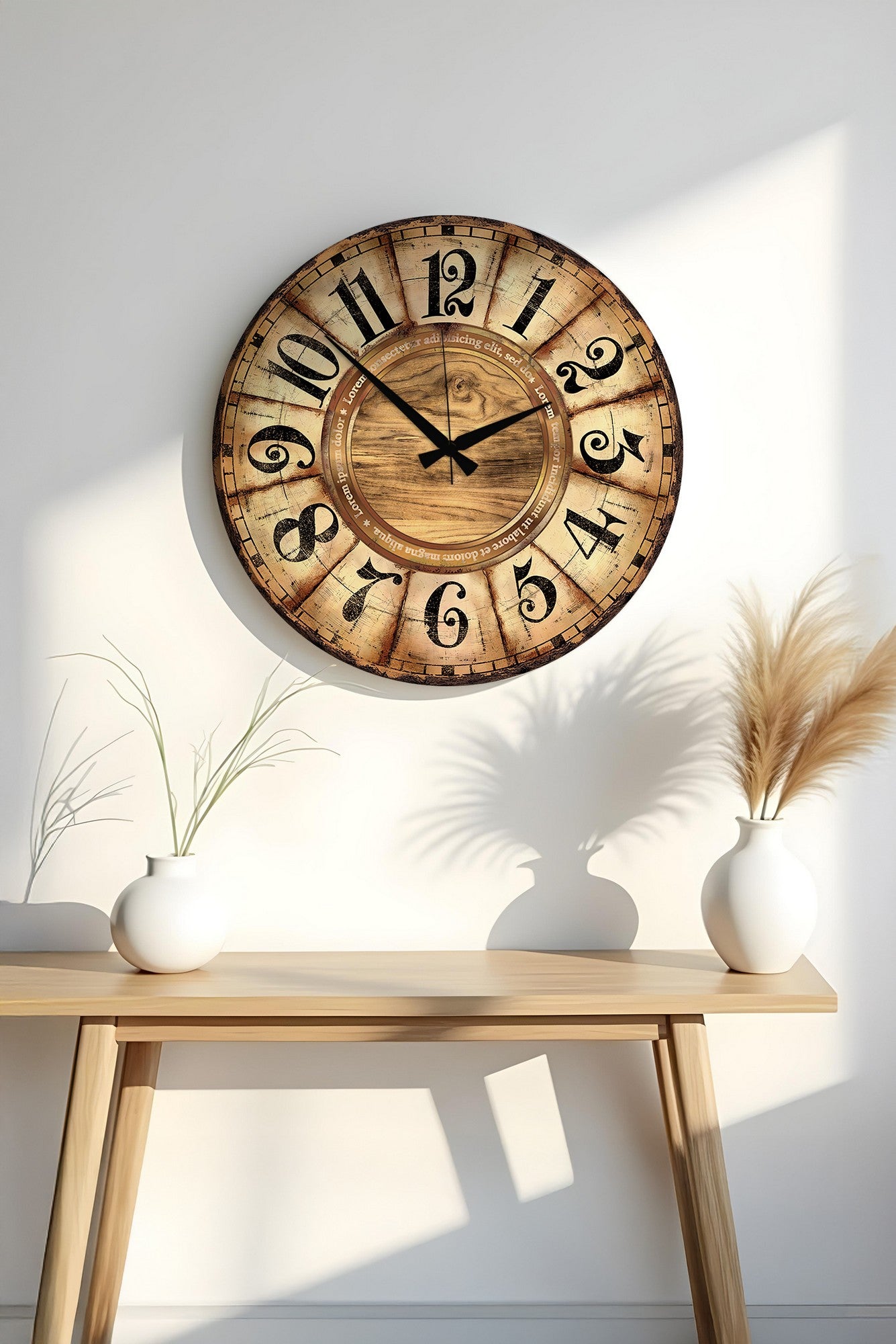 Relógio Decorativo MDF Multicolor 50x50cm - Design Moderno para Decoração de Interiores