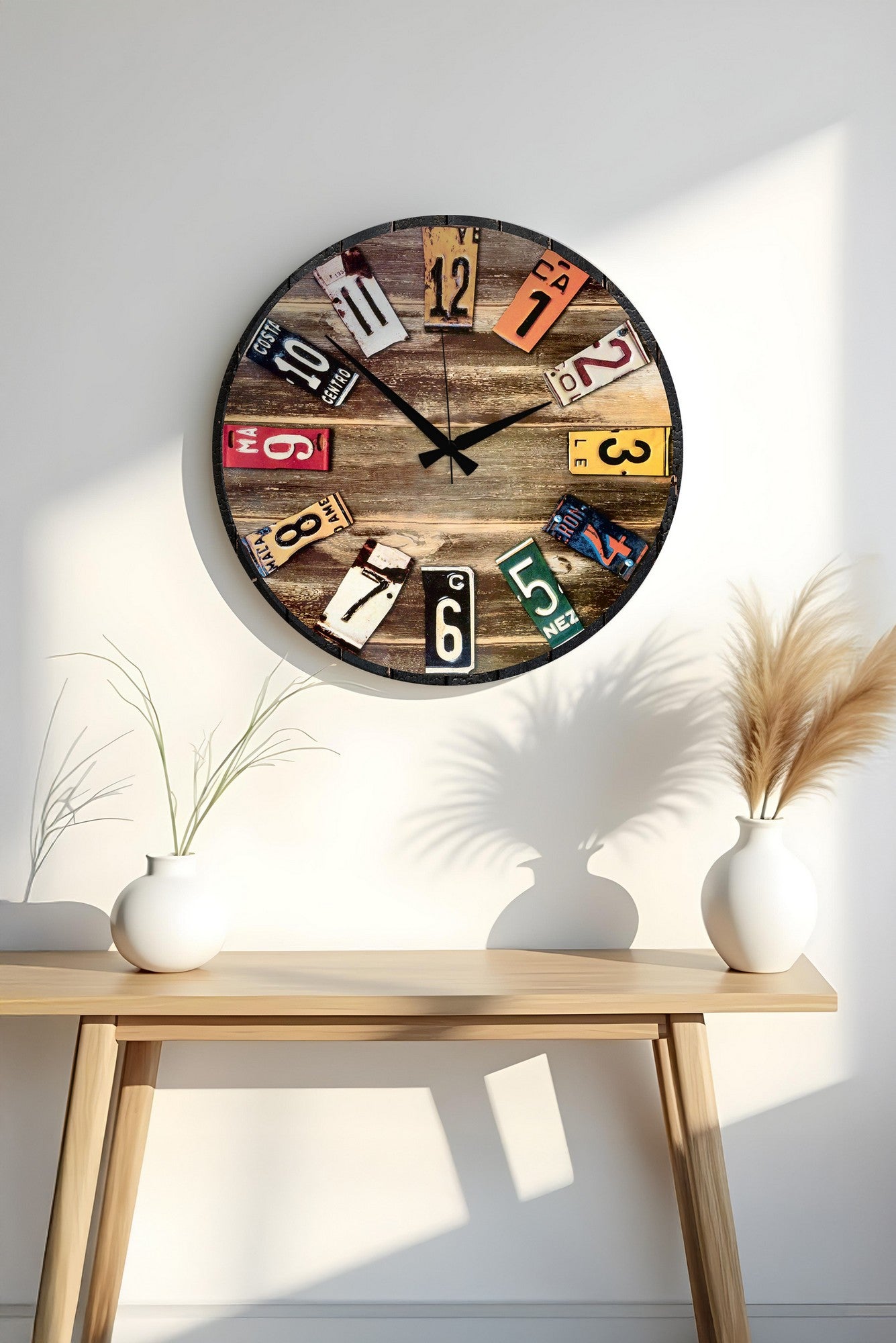 Relógio Decorativo MDF Multicolor 50x50cm - Design Moderno para Decoração de Interiores