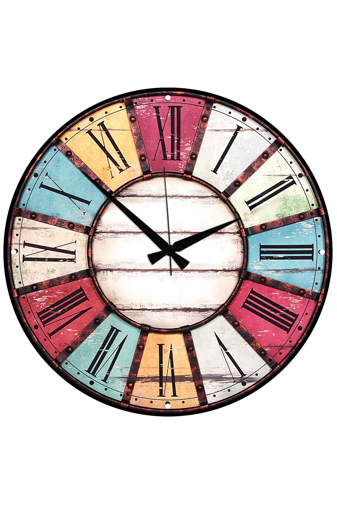 Relógio Decorativo MDF Multicolor 50x50cm - Design Moderno para Decoração de Interiores