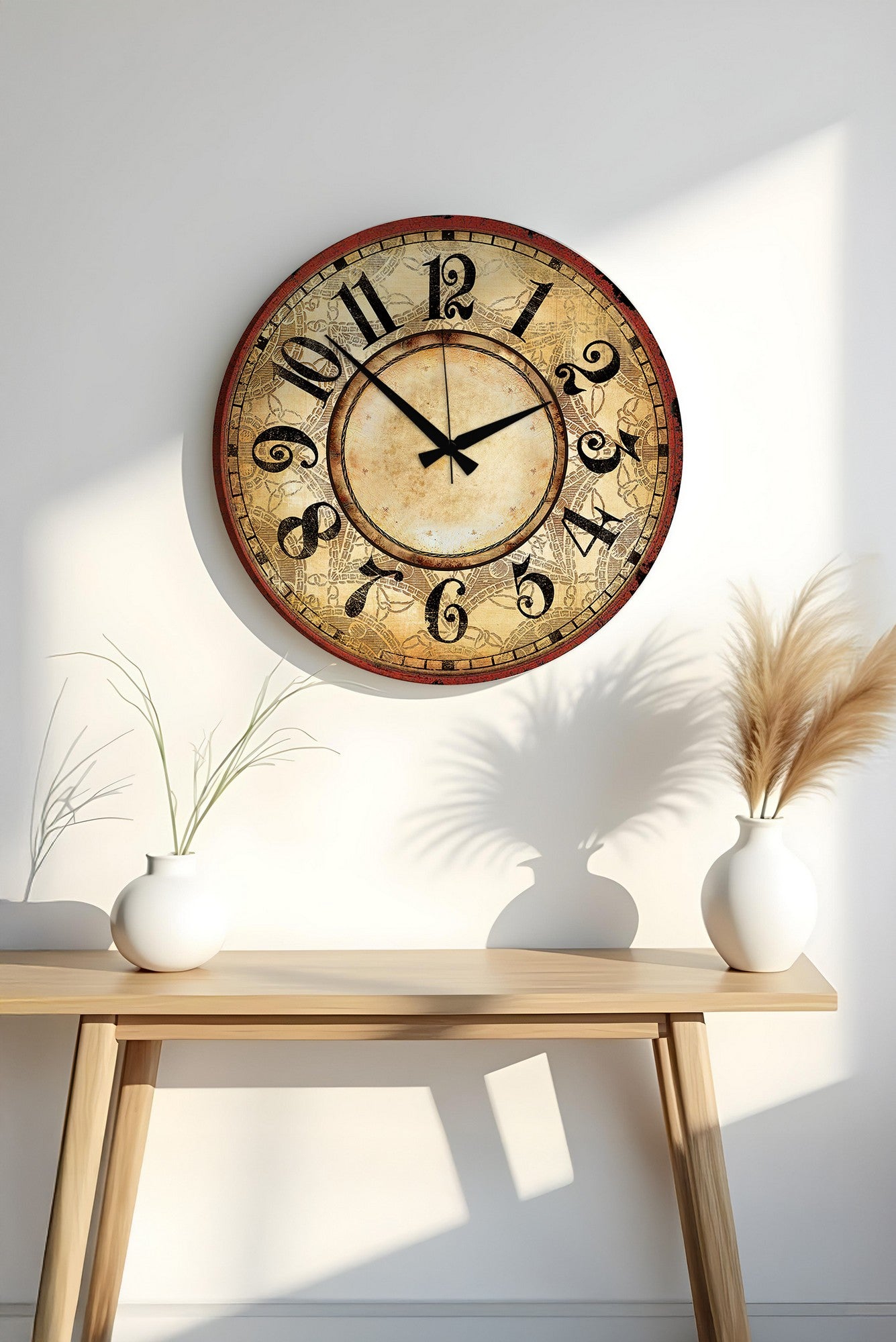 Relógio Decorativo MDF Multicolor 50x50cm - Design Moderno para Decoração de Interiores