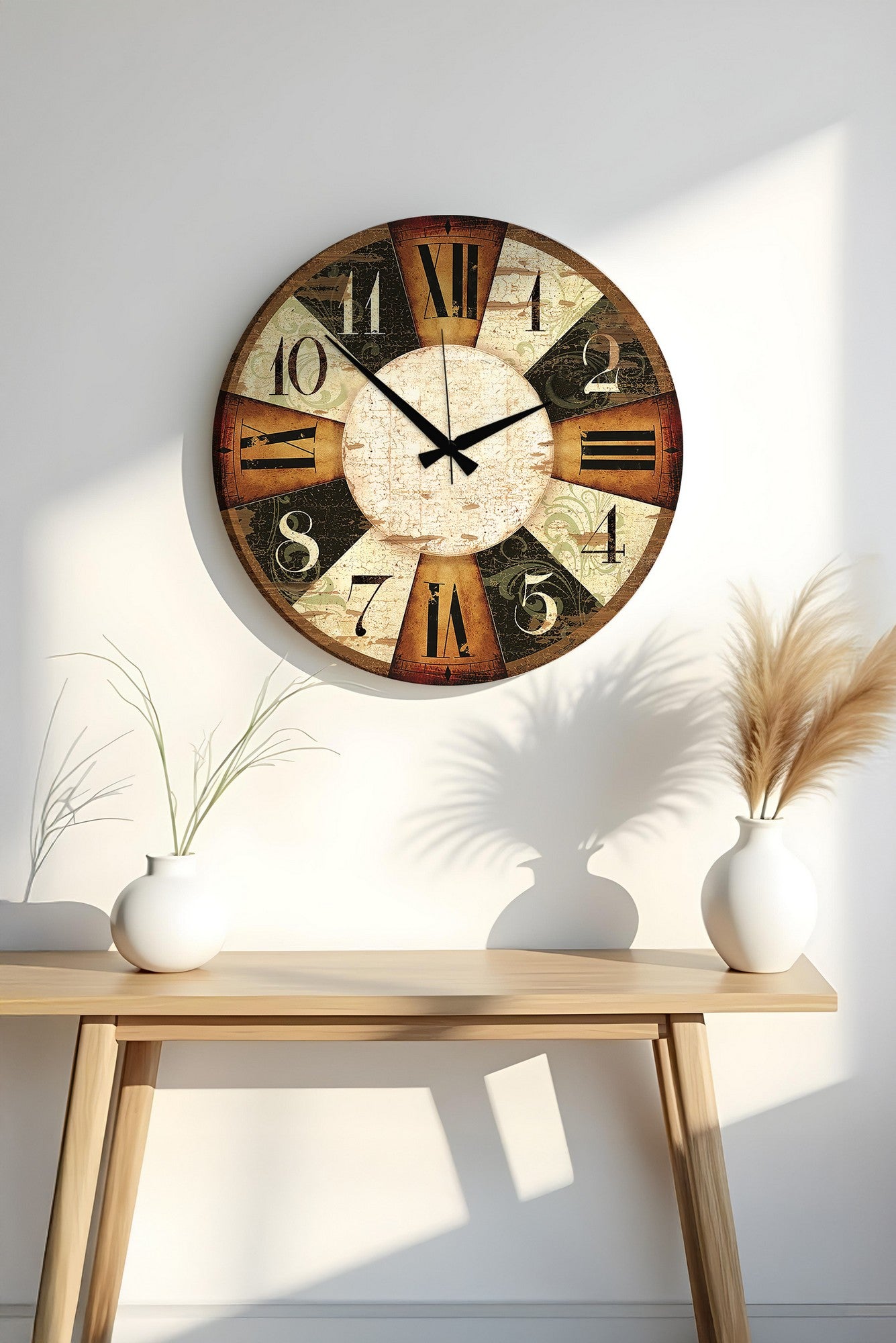 Relógio Decorativo MDF Multicolor 50x50cm - Design Moderno para Decoração de Interiores