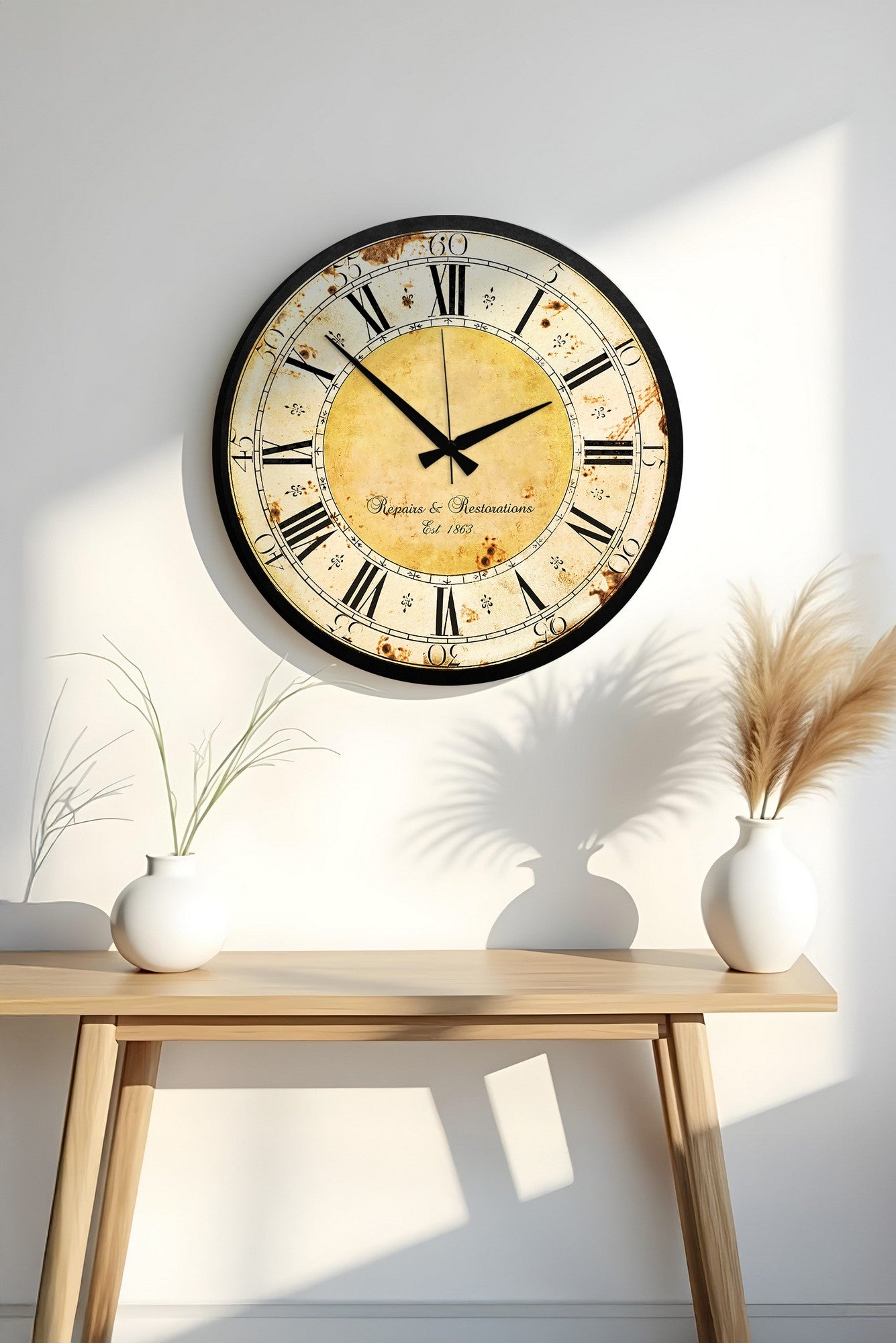 Relógio Decorativo MDF Multicolor 50x50cm - Design Moderno para Decoração de Interiores