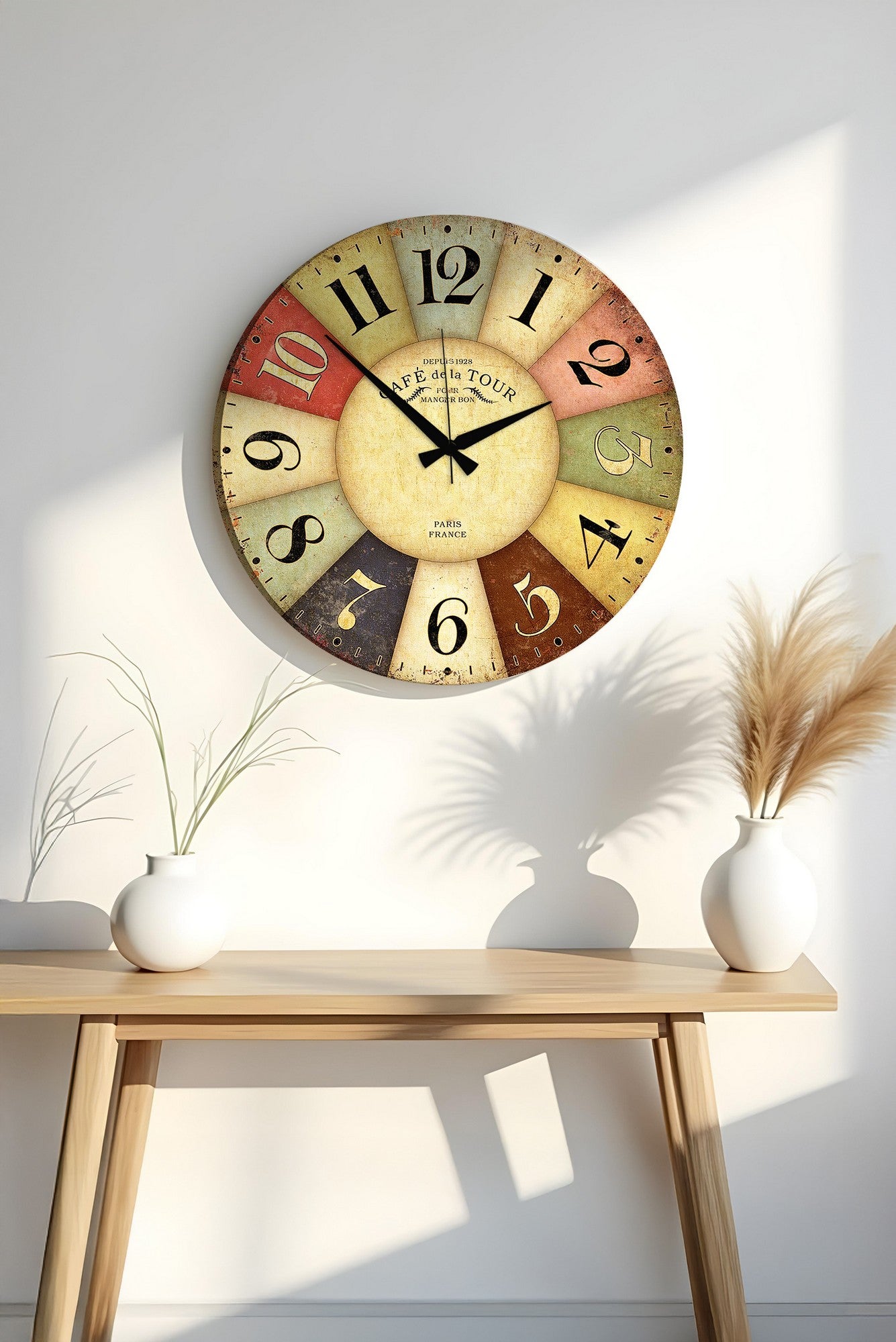 Relógio Decorativo MDF Multicolor 50x50cm - Design Moderno para Decoração de Interiores