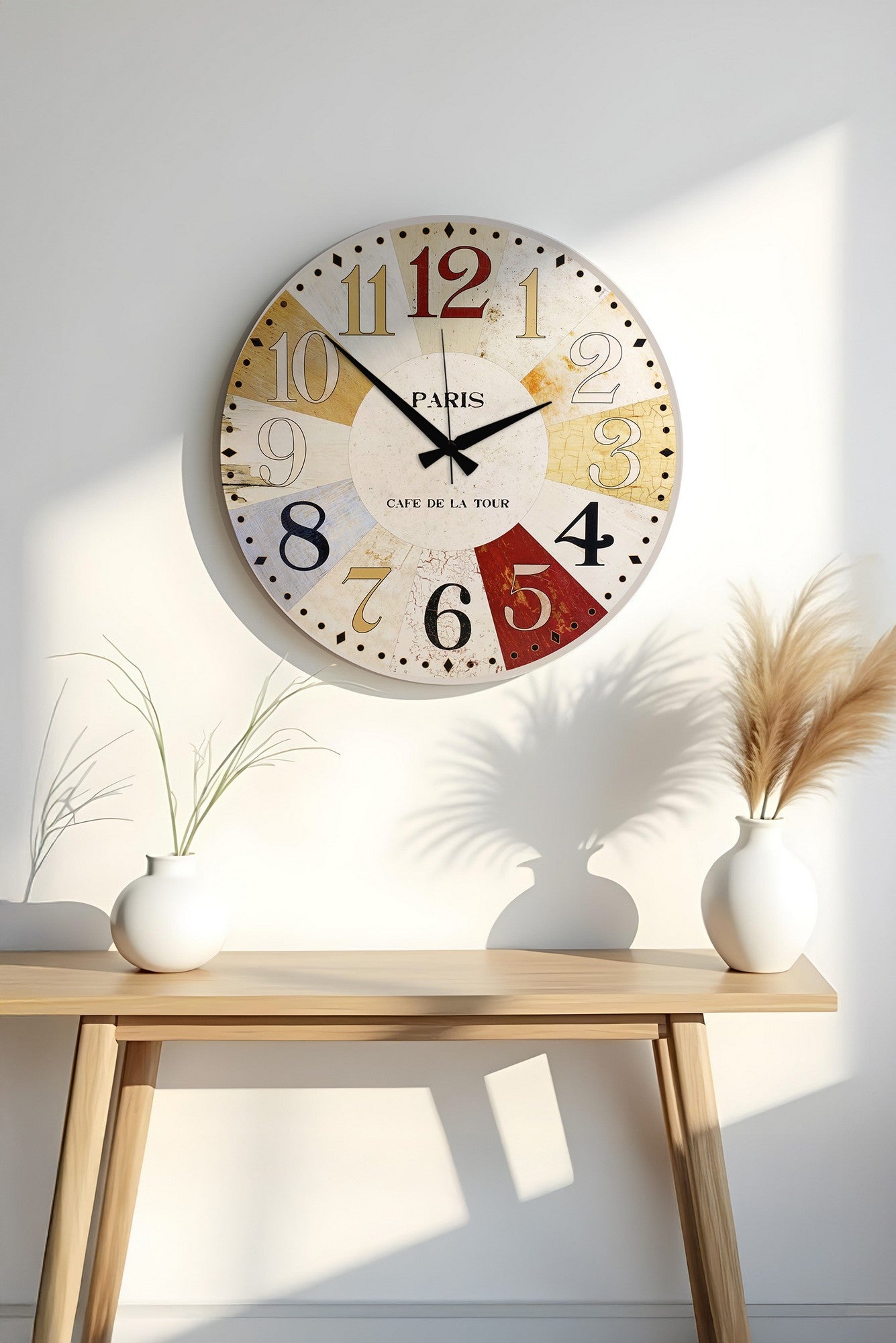 Relógio Decorativo MDF Multicolor 50x50cm - Design Moderno para Decoração de Interiores