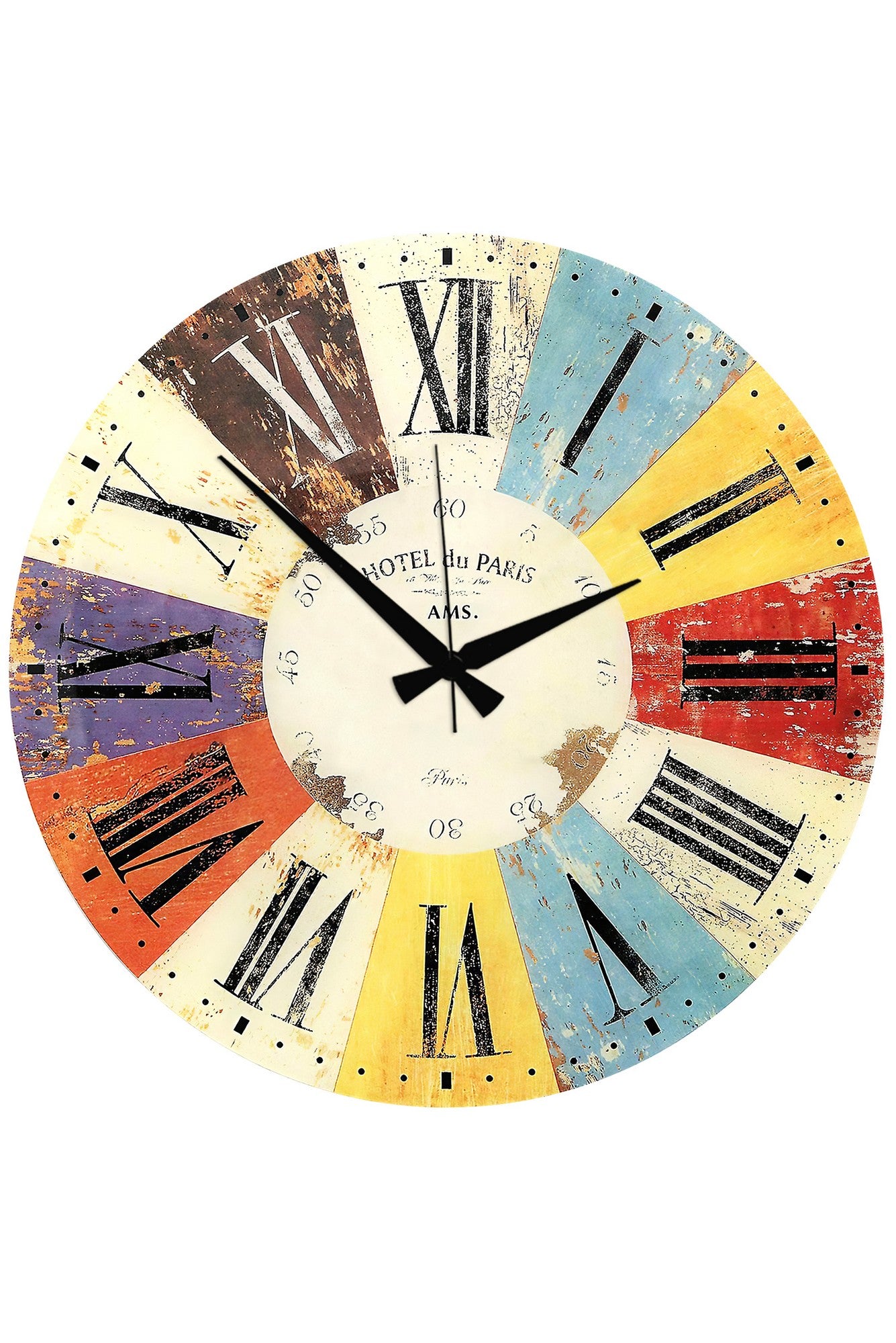 Relógio Decorativo MDF Multicolor 50x50cm - Design Moderno para Decoração de Interiores