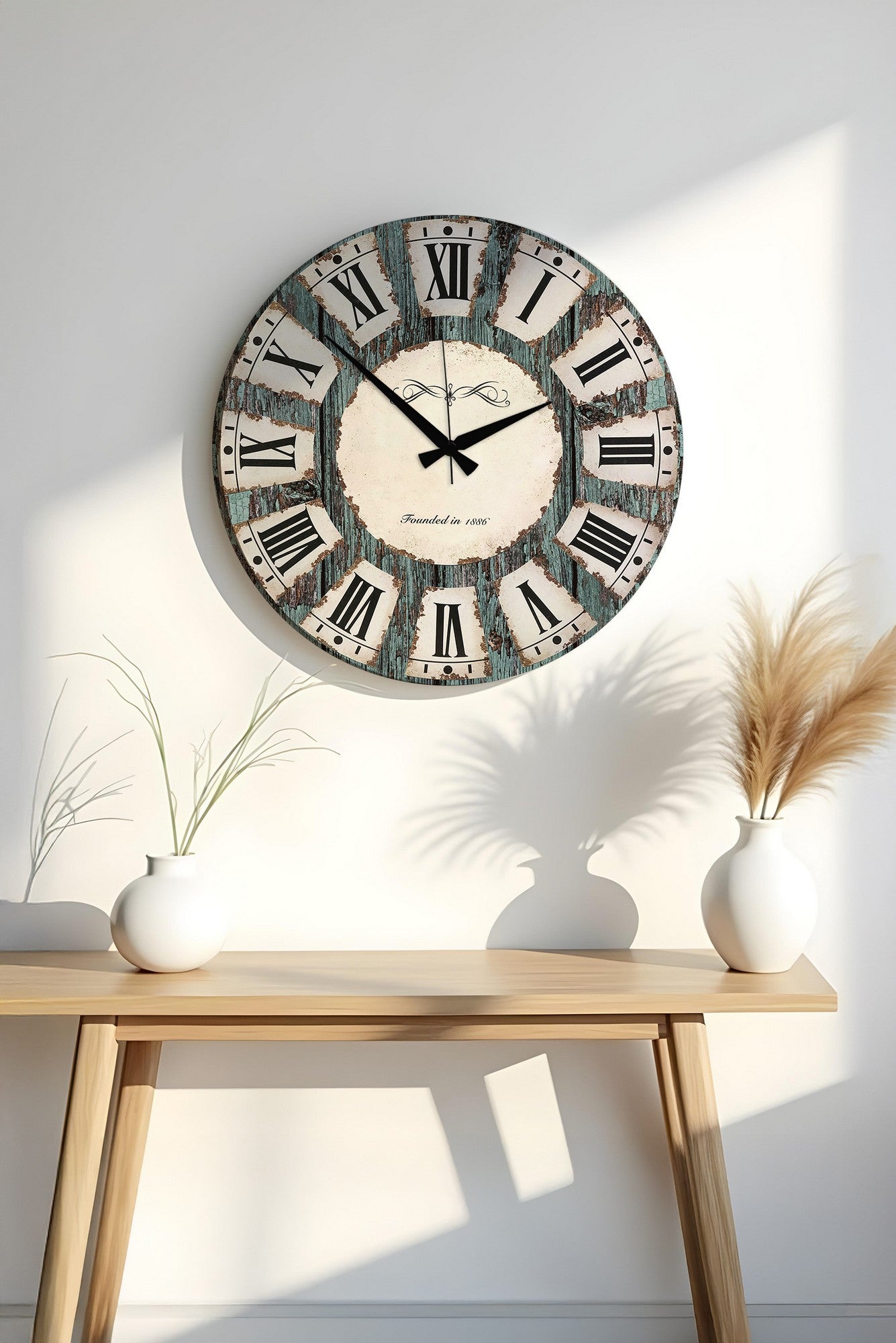Relógio Decorativo MDF Multicolor 50x50cm - Design Moderno para Decoração de Interiores