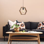 Candeeiro de Teto – 30 a 70 cm – Noz e Preto – Madeira de Faia e Metal