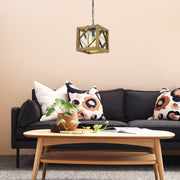 Candeeiro de Teto – 20-50 cm de altura – Noz e Preto – Metal