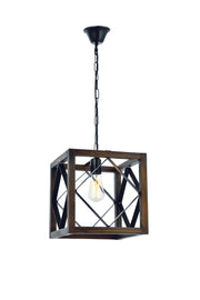 Candeeiro de Teto – 18 cm – Noz e Preto – Metal