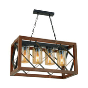 Candeeiro de Teto – 60 x 30 cm – Nogueira e Preto – Metal e Faia