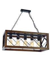 Candeeiro de Teto – 70 cm – Noz e Preto – Madeira de Faia