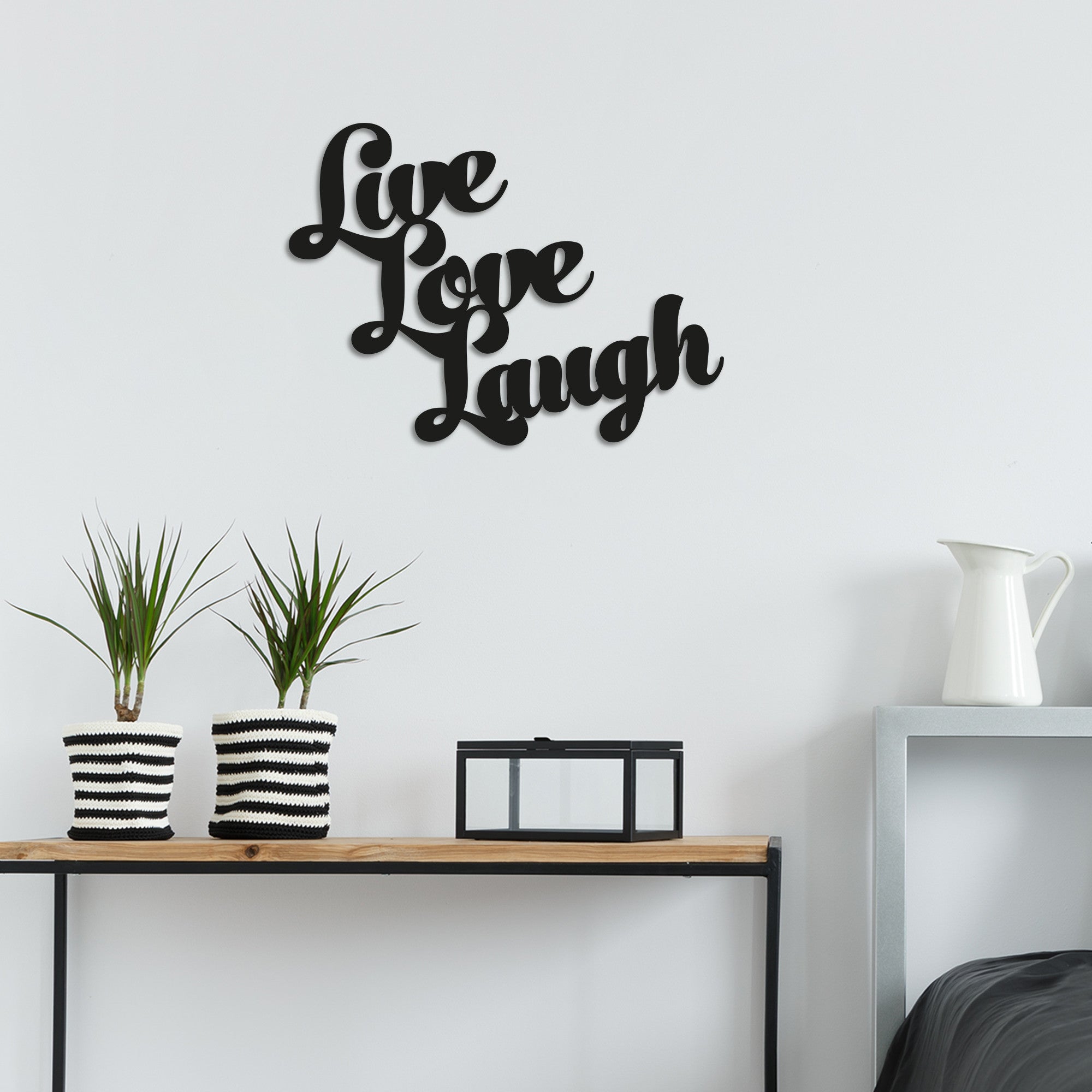 Acessório de parede decorativo de metal preto elegante, 52 x 38 cm | 100% metal, 1,5 mm de espessura | Fácil montagem na parede para decoração moderna de casa