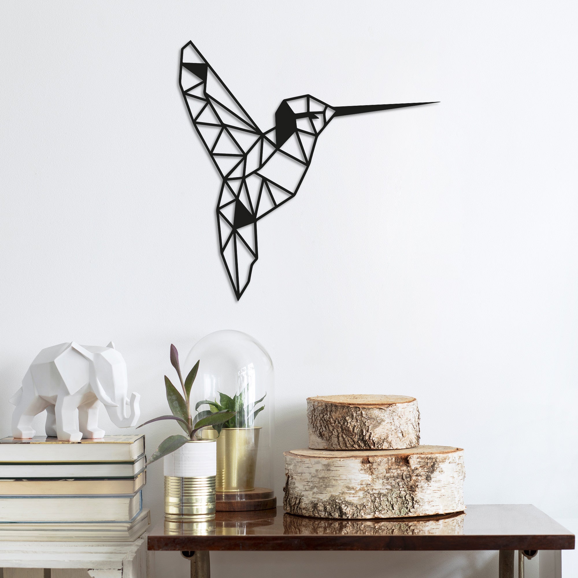 Acessório de parede decorativo de metal preto elegante, 44 x 44 cm | 100% metal, 1,5 mm de espessura | Fácil montagem na parede para decoração moderna de casa