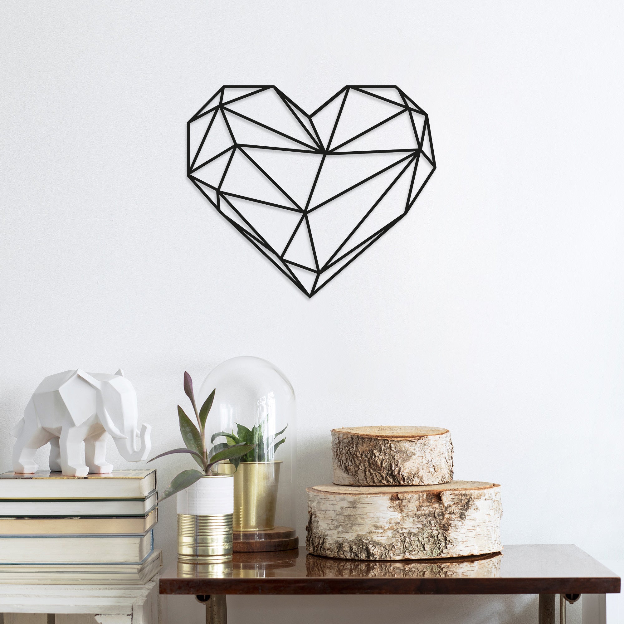Acessório de parede decorativo de metal preto elegante, 47 x 40 cm | 100% metal, 1,5 mm de espessura | Fácil montagem na parede para decoração moderna de casa