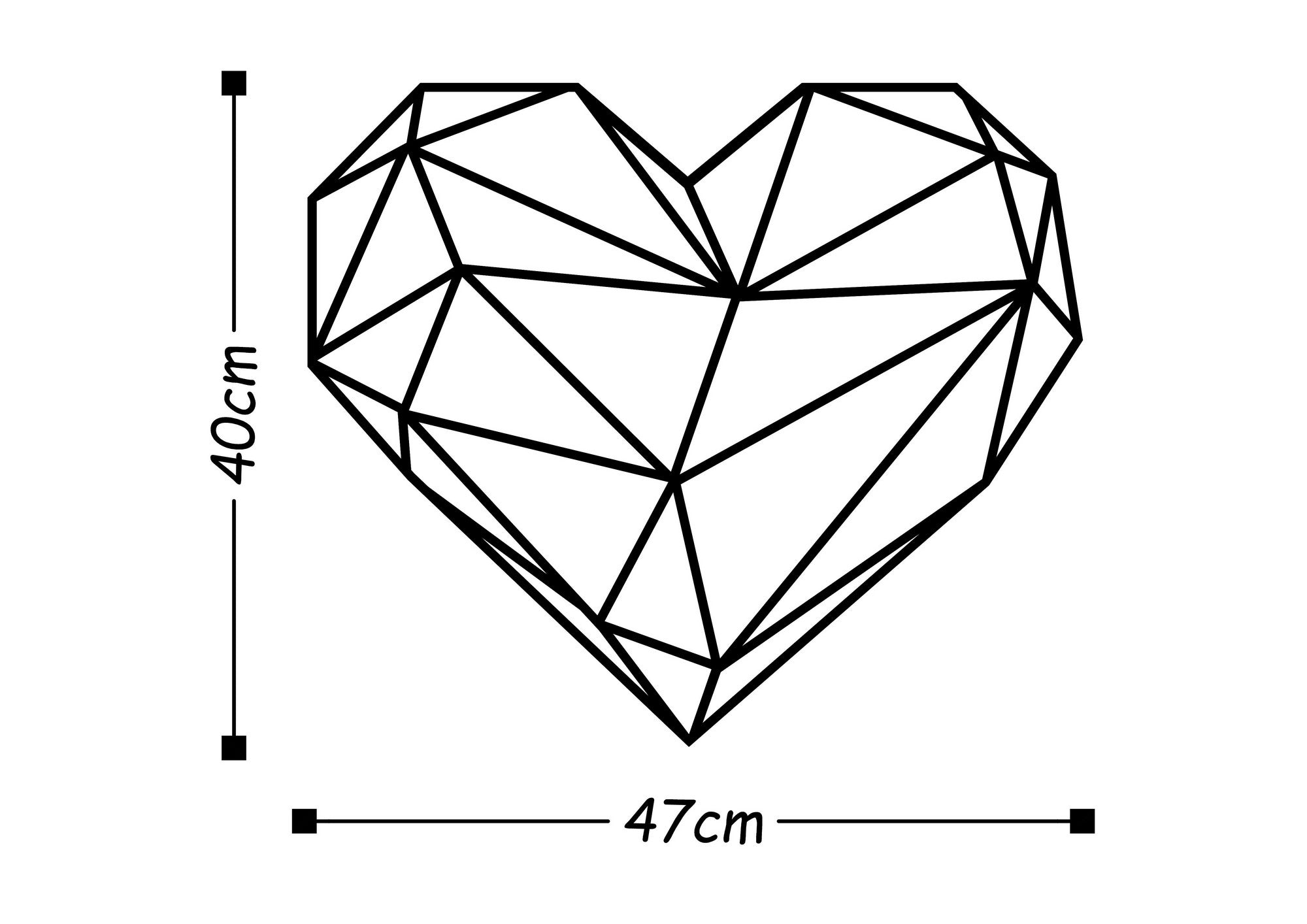 Acessório de parede decorativo de metal preto elegante, 47 x 40 cm | 100% metal, 1,5 mm de espessura | Fácil montagem na parede para decoração moderna de casa