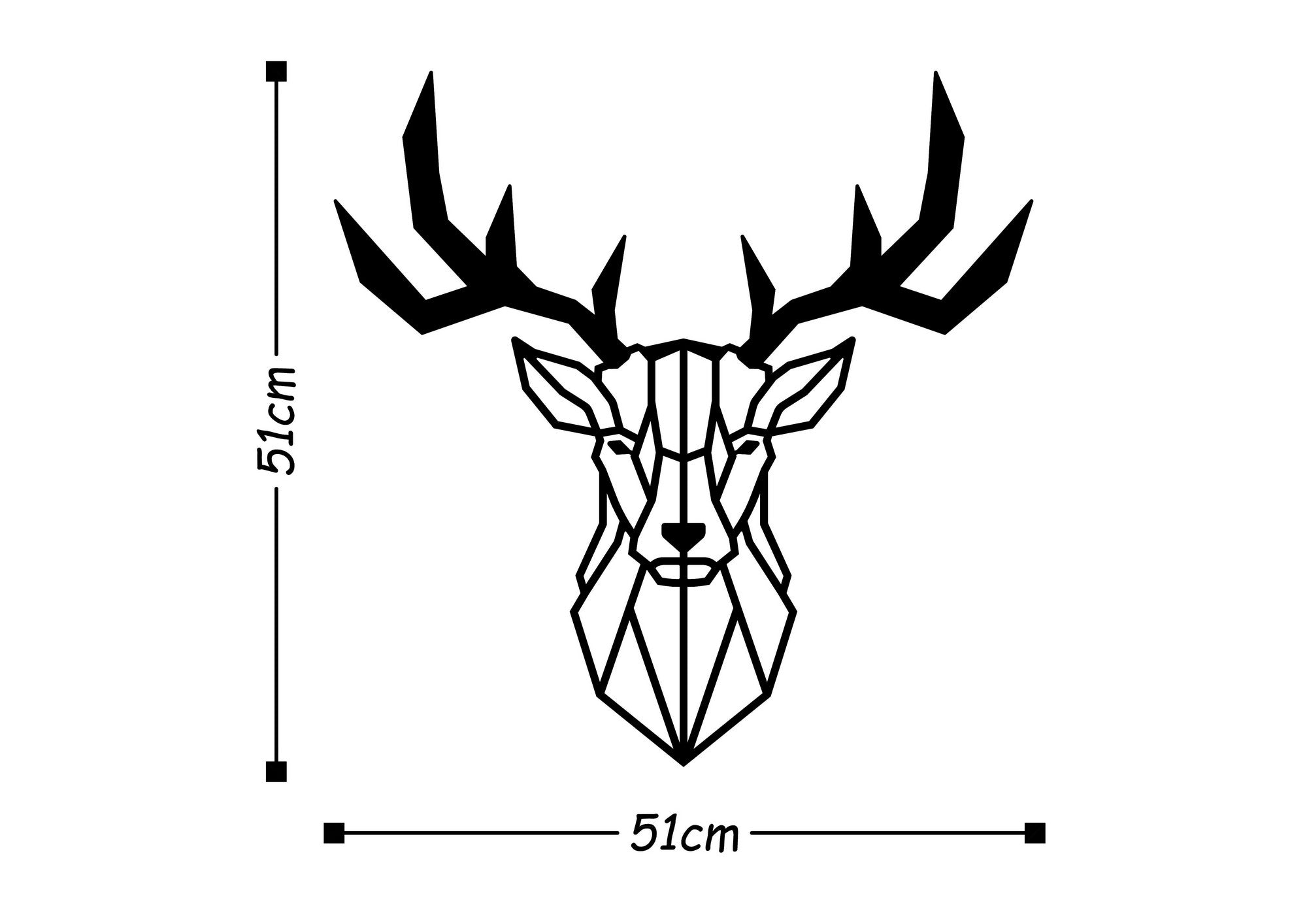 Acessório de parede decorativo de metal preto elegante, 51 x 51 cm | 100% metal, 1,5 mm de espessura | Fácil montagem na parede para decoração moderna de casa