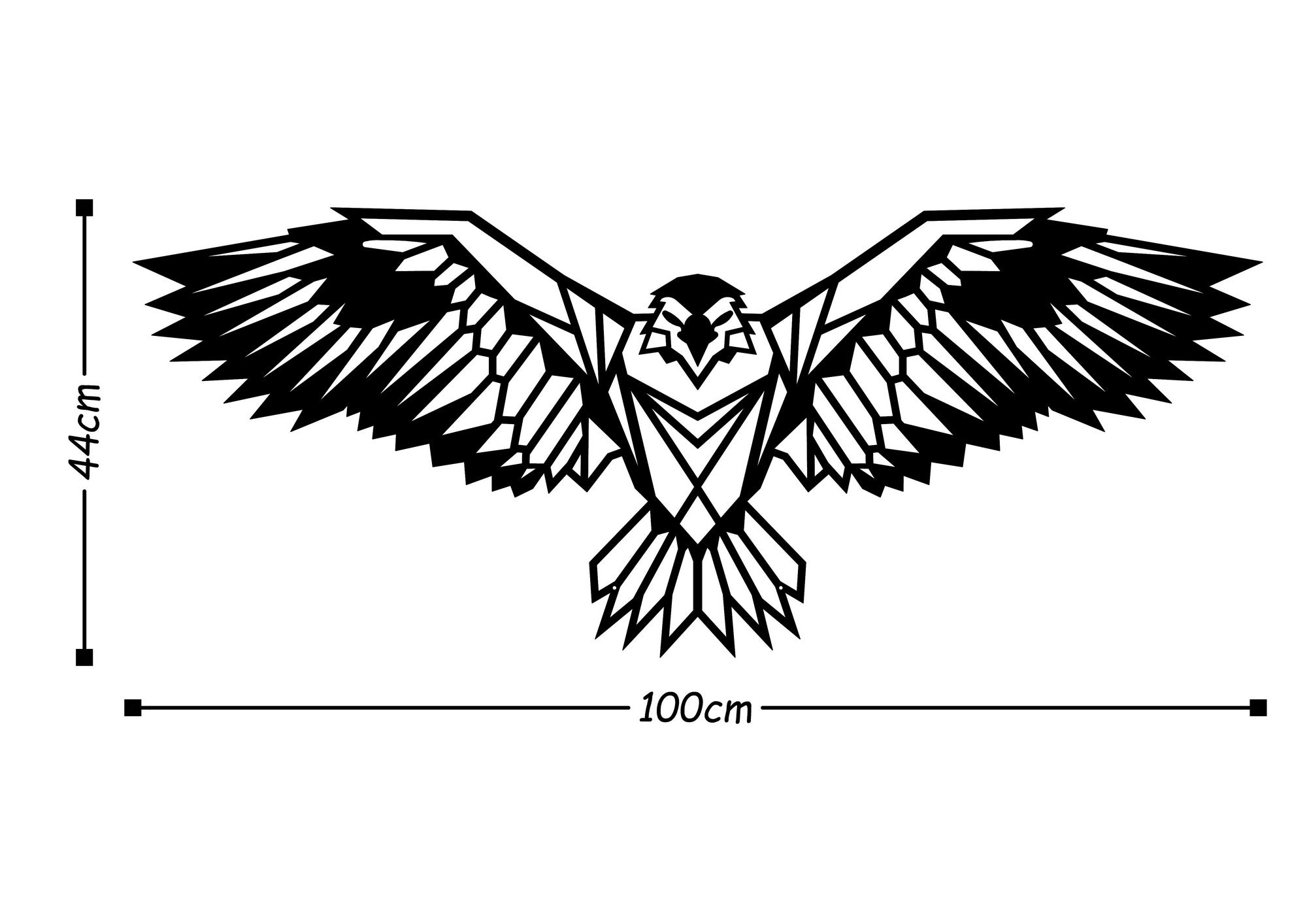 Acessório de parede decorativo de metal preto elegante, 100 x 44 cm | 100% metal (1,5 mm de espessura) | Fácil de pendurar na parede | Perfeito para decoração moderna de casa
