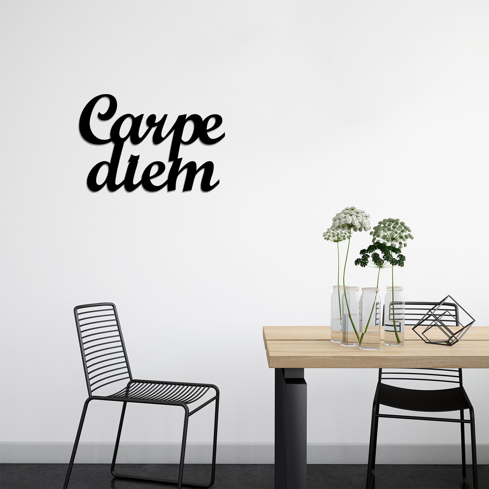 Acessório de parede decorativo de metal preto elegante, 50 x 38 cm | 100% metal, 1,5 mm de espessura | Fácil de pendurar na parede, perfeito para decoração moderna de casa