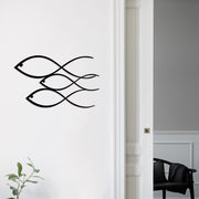 Acessório de parede decorativo de metal preto elegante, 50 x 30 cm | 100% metal (1,5 mm de espessura) | Fácil montagem na parede | Perfeito para decoração moderna de casa
