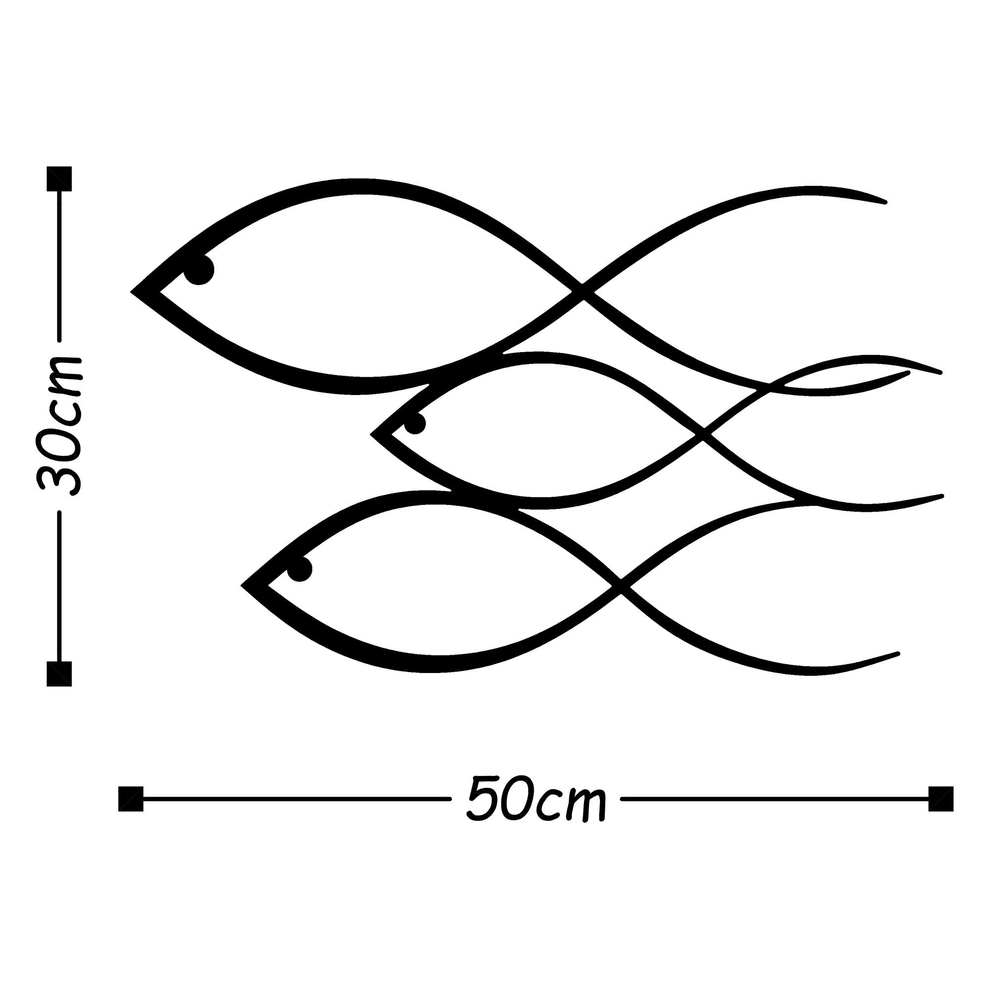Acessório de parede decorativo de metal preto elegante, 50 x 30 cm | 100% metal (1,5 mm de espessura) | Fácil montagem na parede | Perfeito para decoração moderna de casa