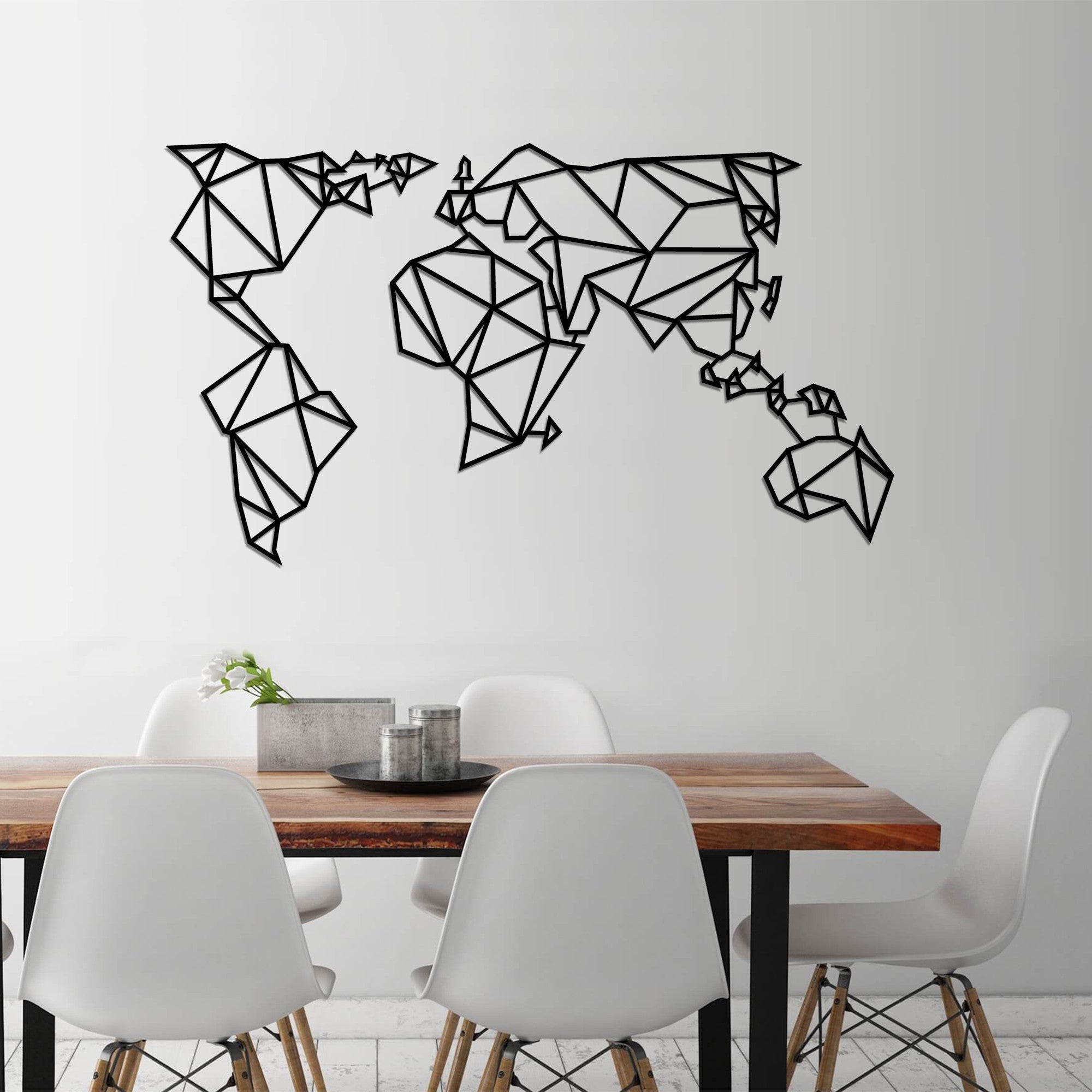 Acessório de parede decorativo de metal preto elegante, 140 x 80 cm | 100% metal, 1,5 mm de espessura | Leve 1,8 kg, fácil montagem na parede para decoração moderna