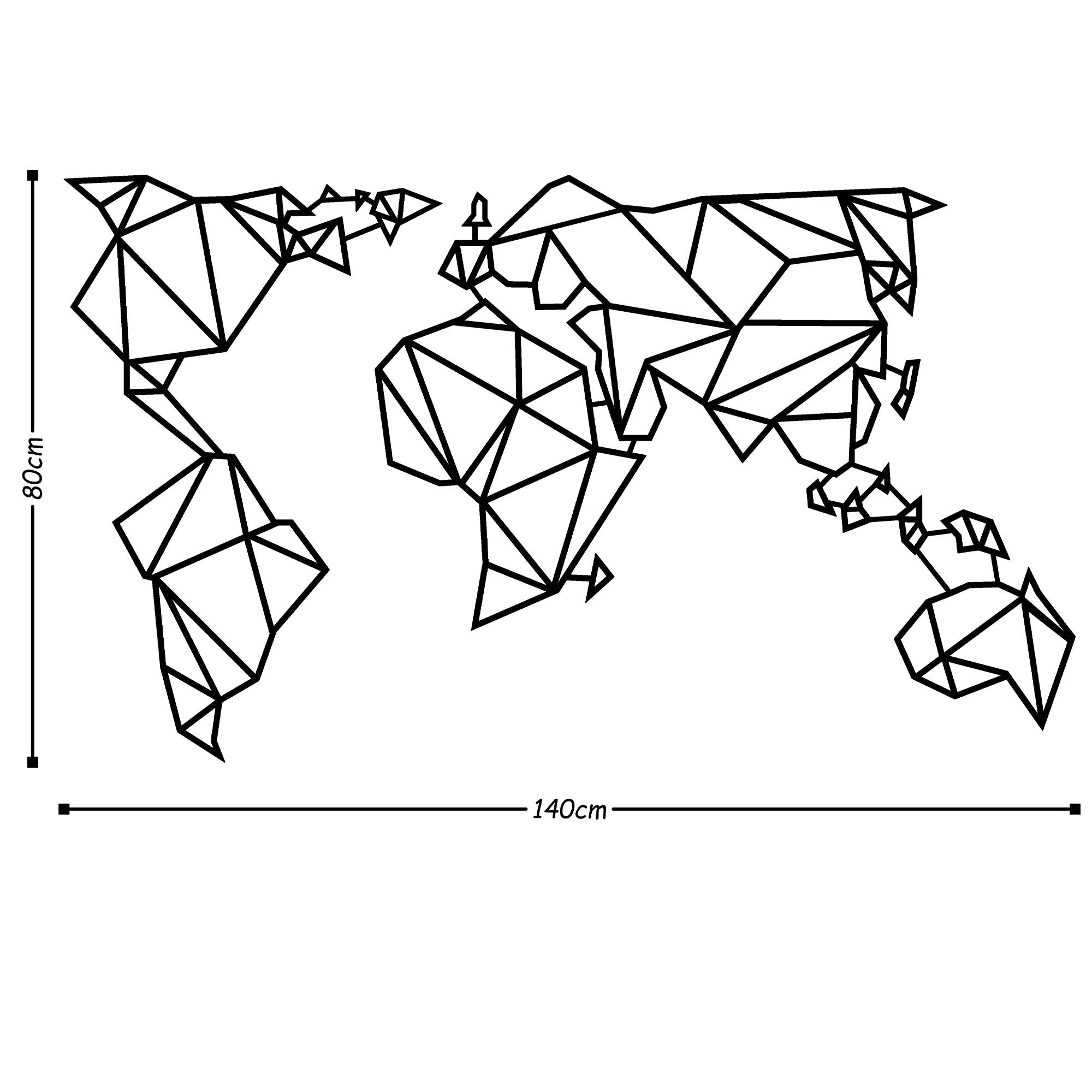 Acessório de parede decorativo de metal preto elegante, 140 x 80 cm | 100% metal, 1,5 mm de espessura | Leve 1,8 kg, fácil montagem na parede para decoração moderna