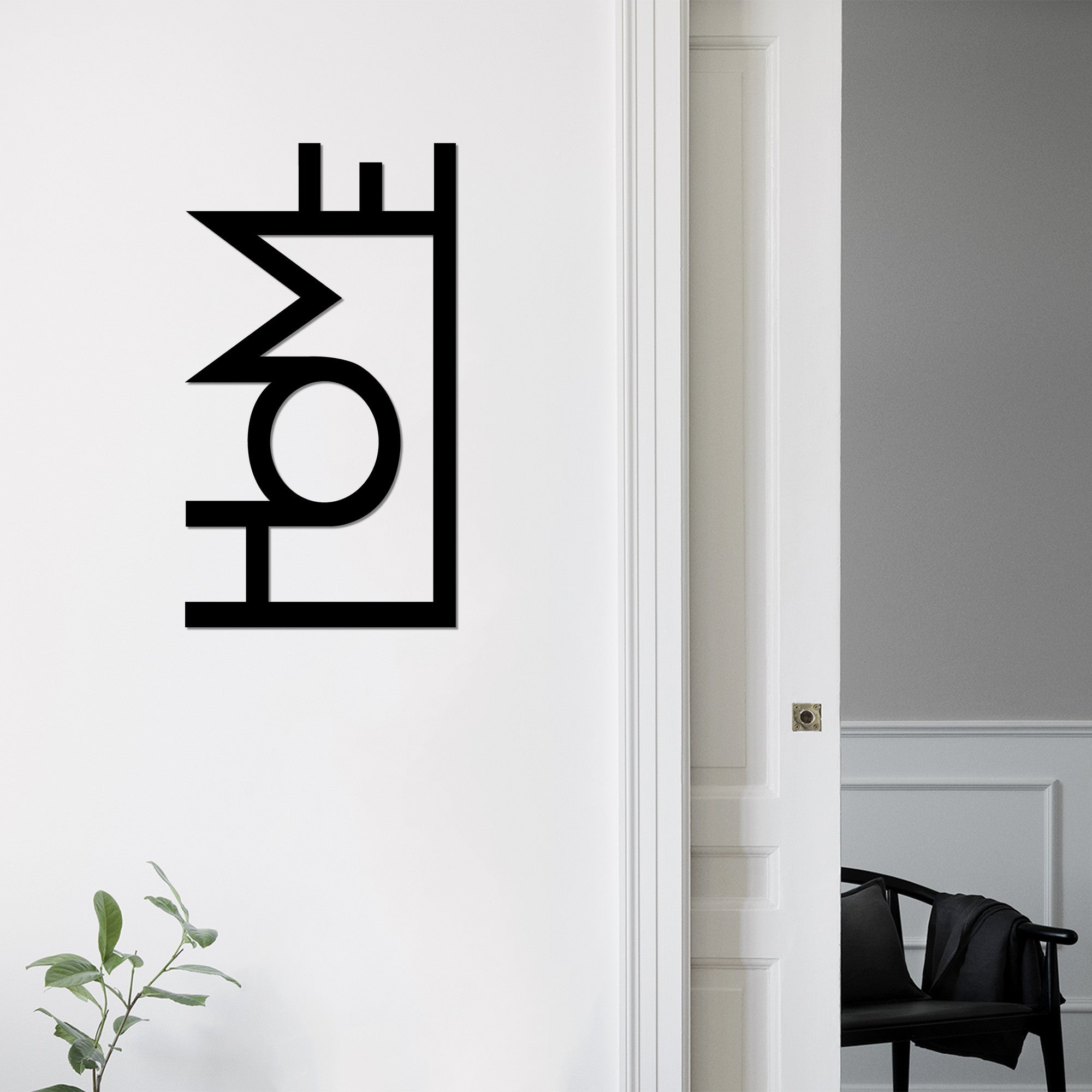 Acessório de parede decorativo de metal preto elegante, 28 x 50 cm | 100% metal, 1,5 mm de espessura | Fácil montagem na parede, perfeito para decoração moderna de casa