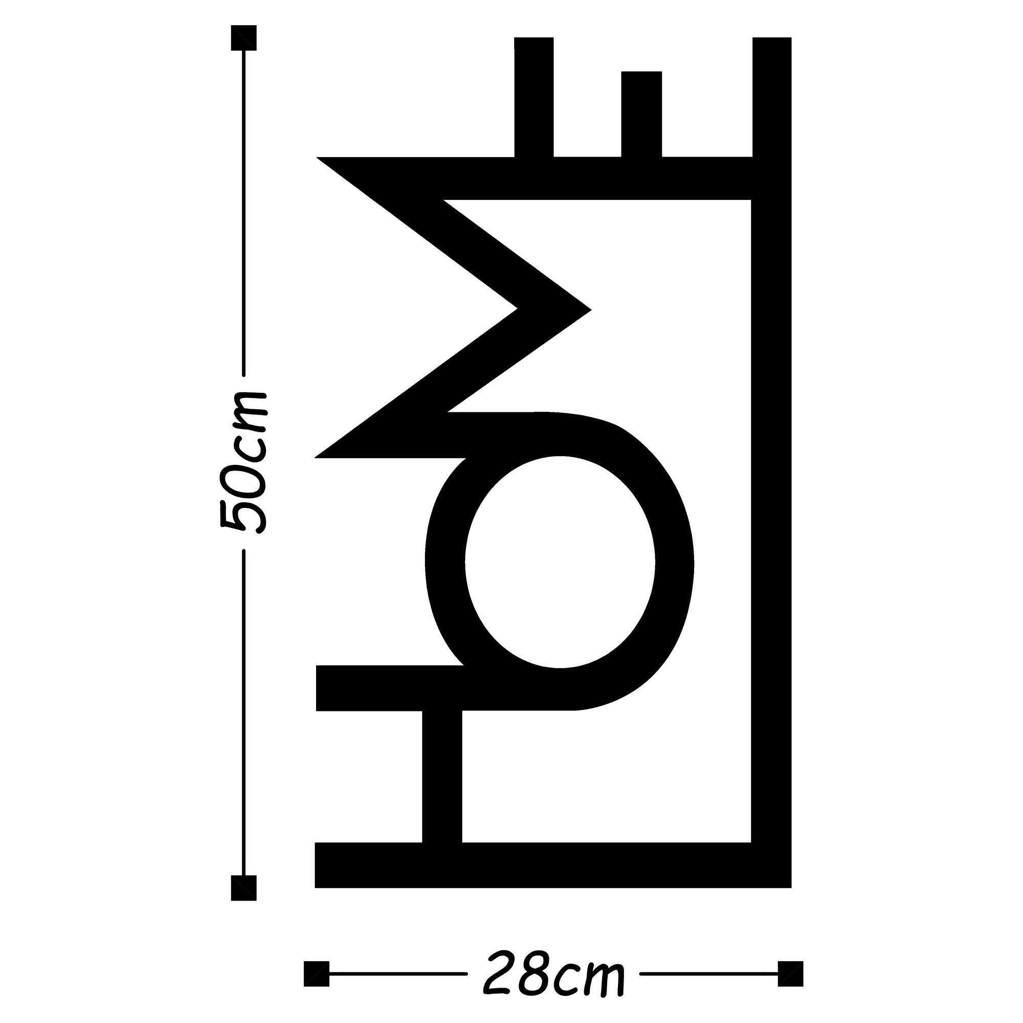 Acessório de parede decorativo de metal preto elegante, 28 x 50 cm | 100% metal, 1,5 mm de espessura | Fácil montagem na parede, perfeito para decoração moderna de casa