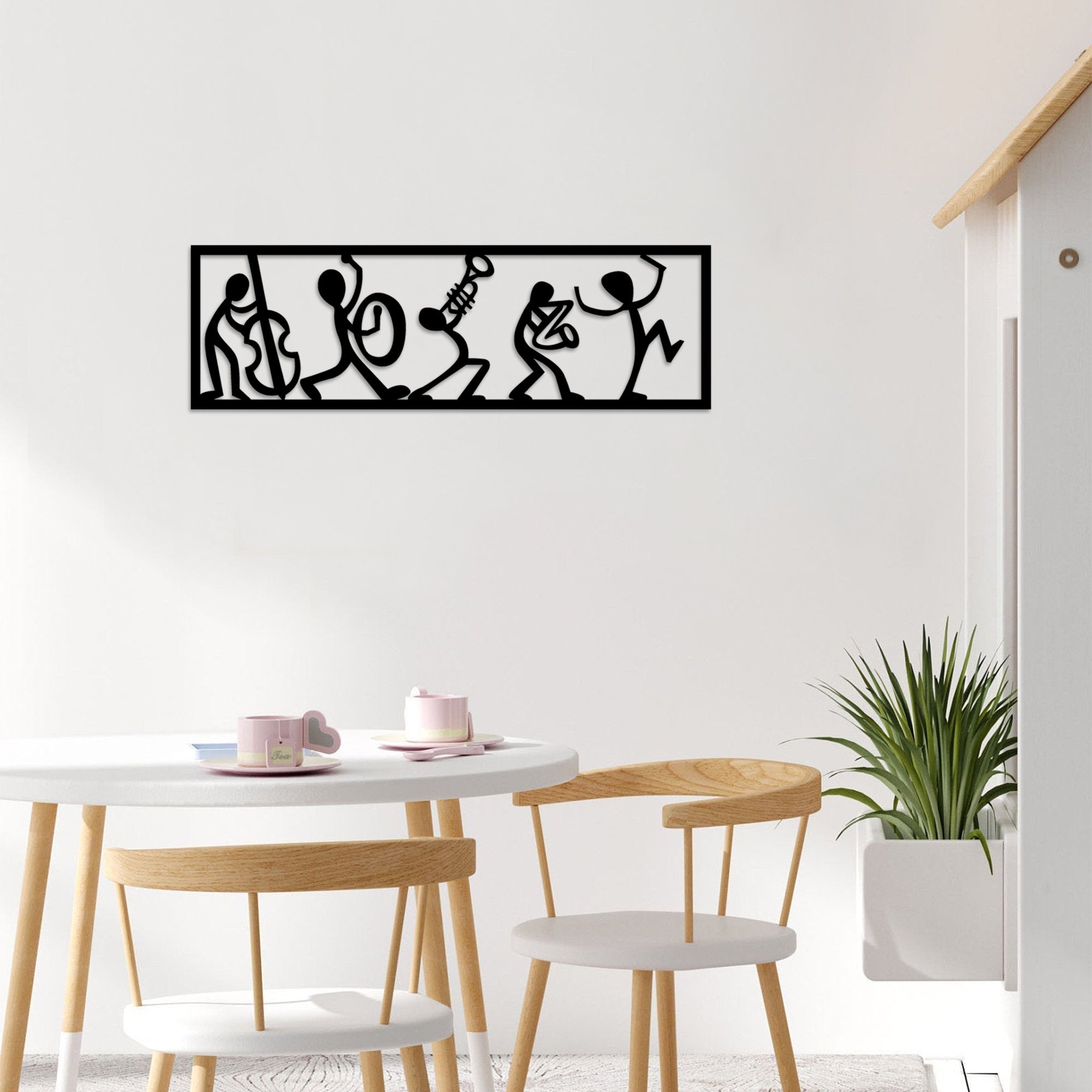 Acessório de parede decorativo de metal preto elegante, 60 x 19 cm | 100% metal, 1,5 mm de espessura | Fácil montagem na parede, perfeito para decoração moderna de casa