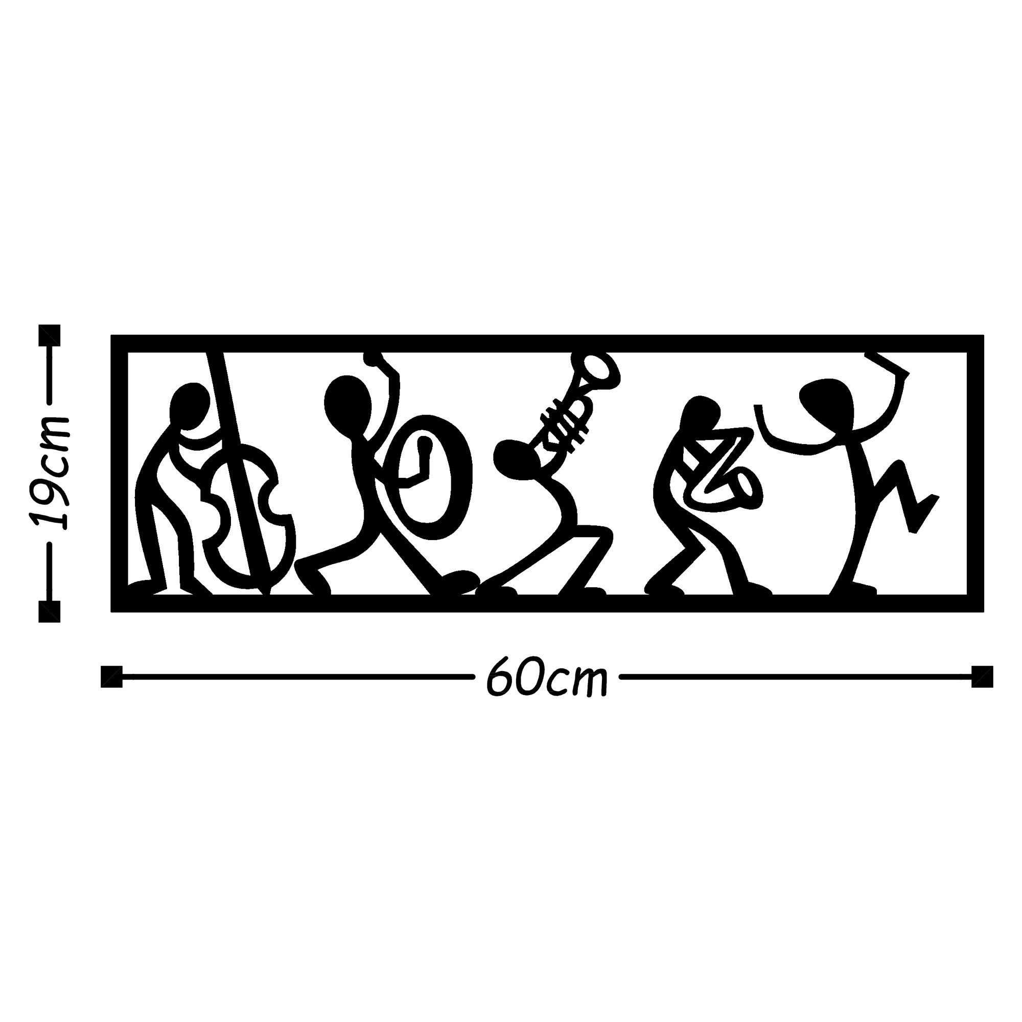 Acessório de parede decorativo de metal preto elegante, 60 x 19 cm | 100% metal, 1,5 mm de espessura | Fácil montagem na parede, perfeito para decoração moderna de casa