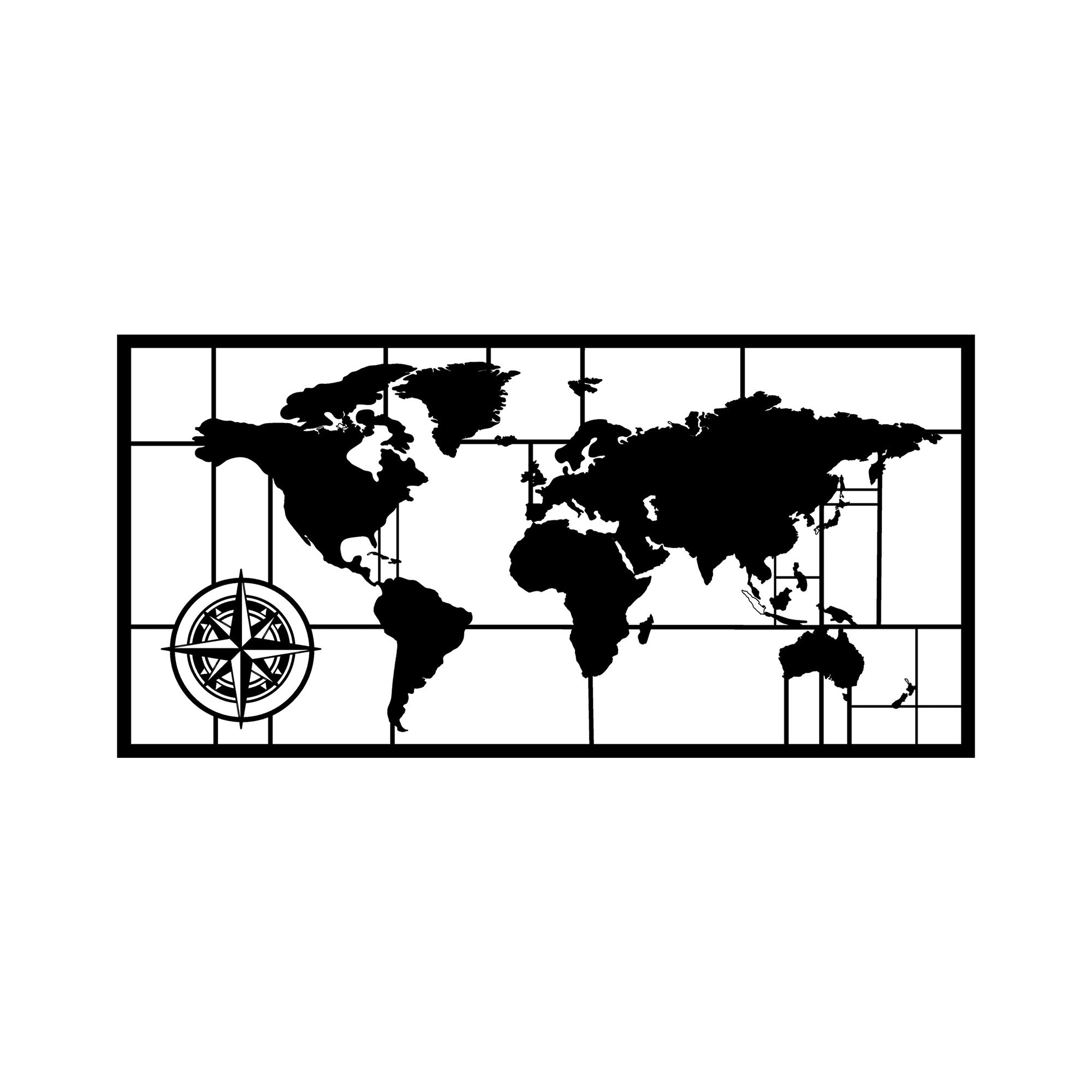Acessório de parede decorativo de metal preto elegante, 121 x 60 cm | 100% metal (1,5 mm de espessura) | Fácil montagem na parede | Perfeito para decoração moderna de casa
