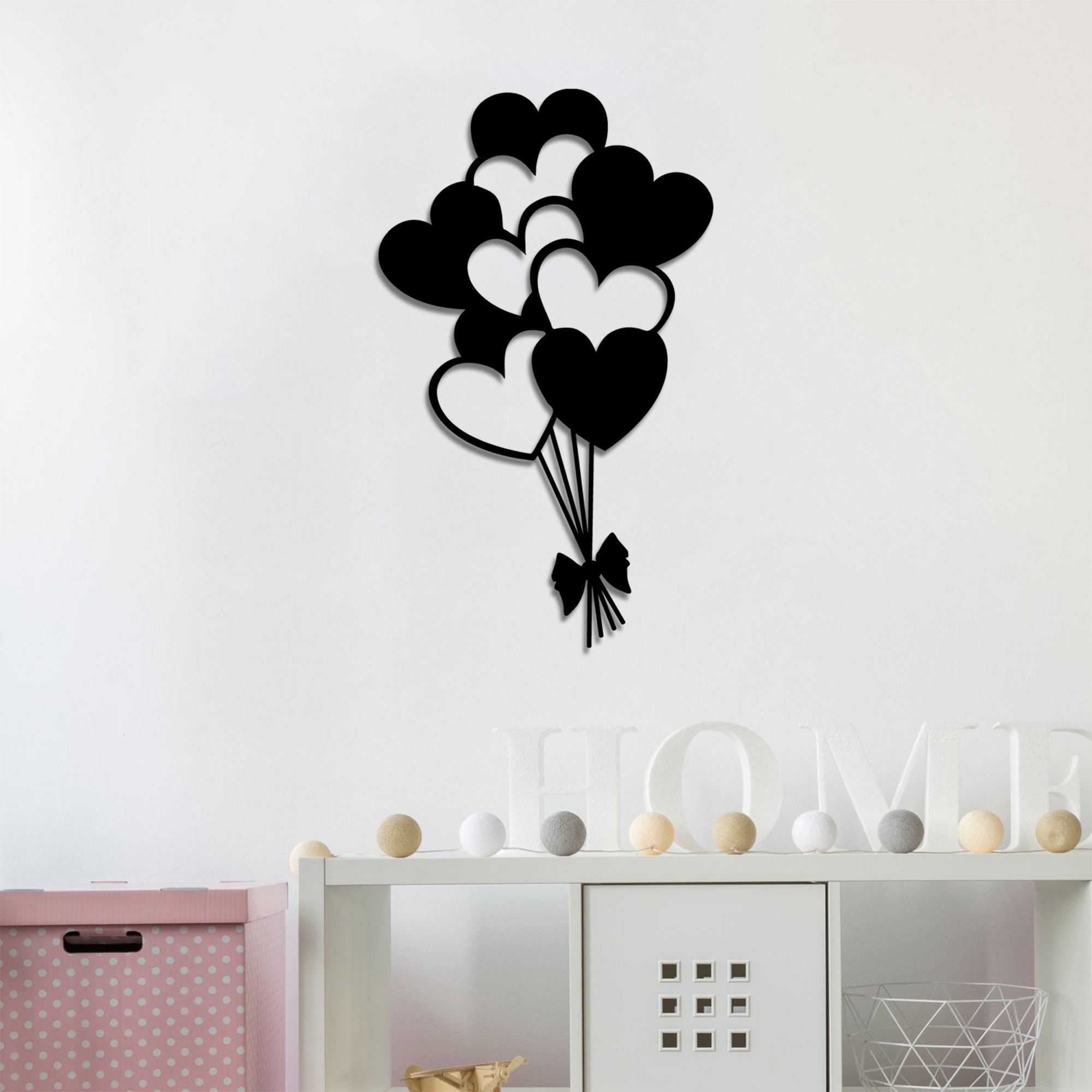 Acessório de parede decorativo de metal preto elegante, 21 x 35 cm | 100% metal, 1,5 mm de espessura | Fácil de pendurar na parede, perfeito para decoração moderna de casa