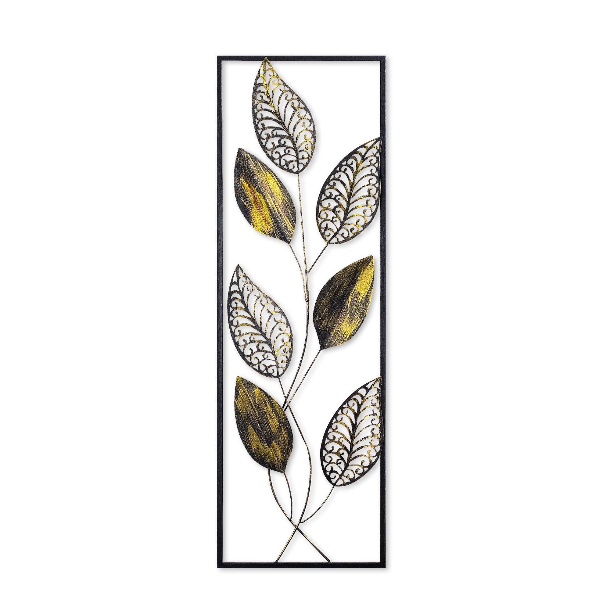 Acessório decorativo de parede em metal pintado à mão, 90 x 32 x 5 cm | 100% metal (1,5 mm) | Peça de arte única para decoração de casa, leve e fácil de pendurar