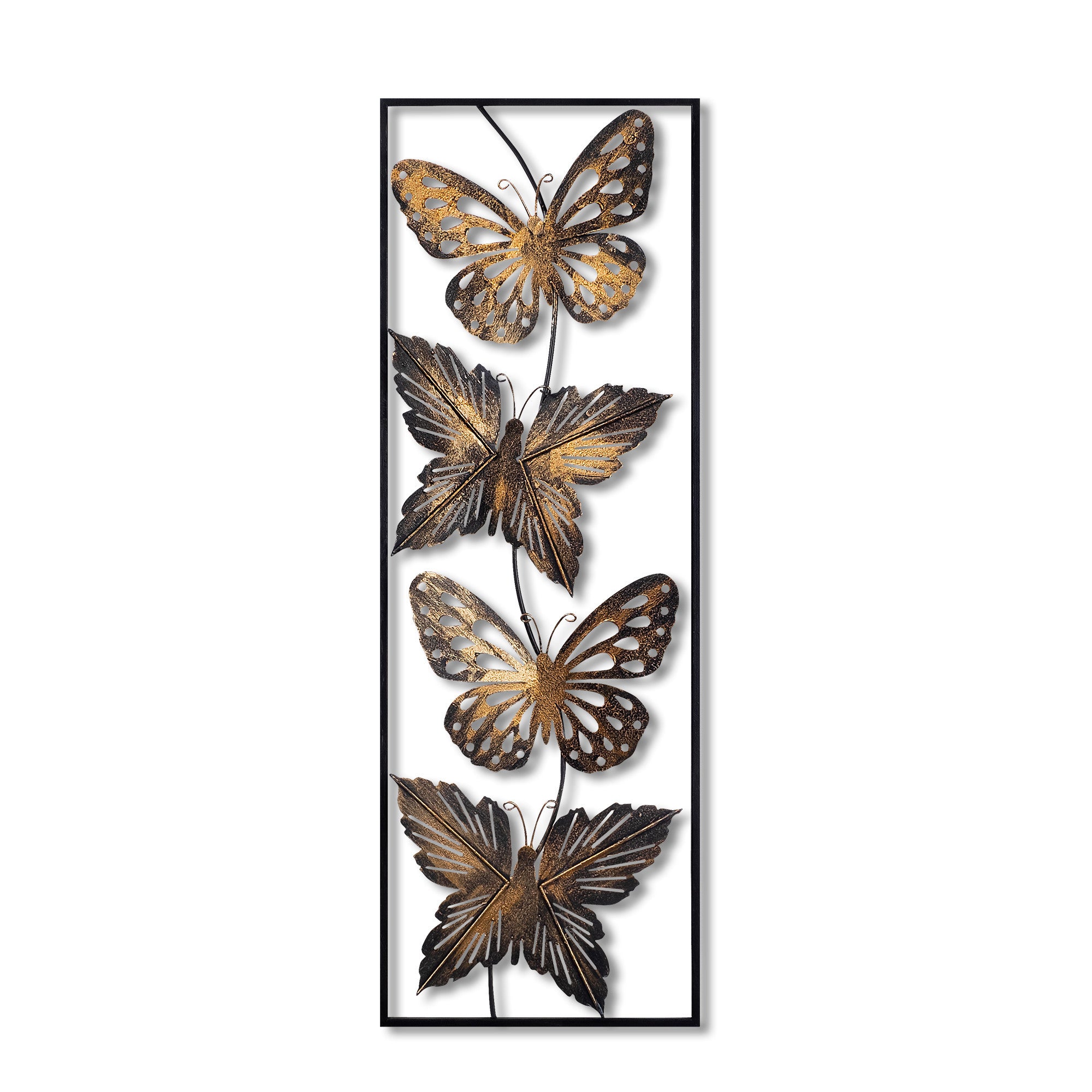 Acessório decorativo de parede em metal pintado à mão, 100 x 35 x 5 cm | 100% metal (1,5 mm) | Peça de arte exclusiva para decoração de casa, leve e fácil de pendurar