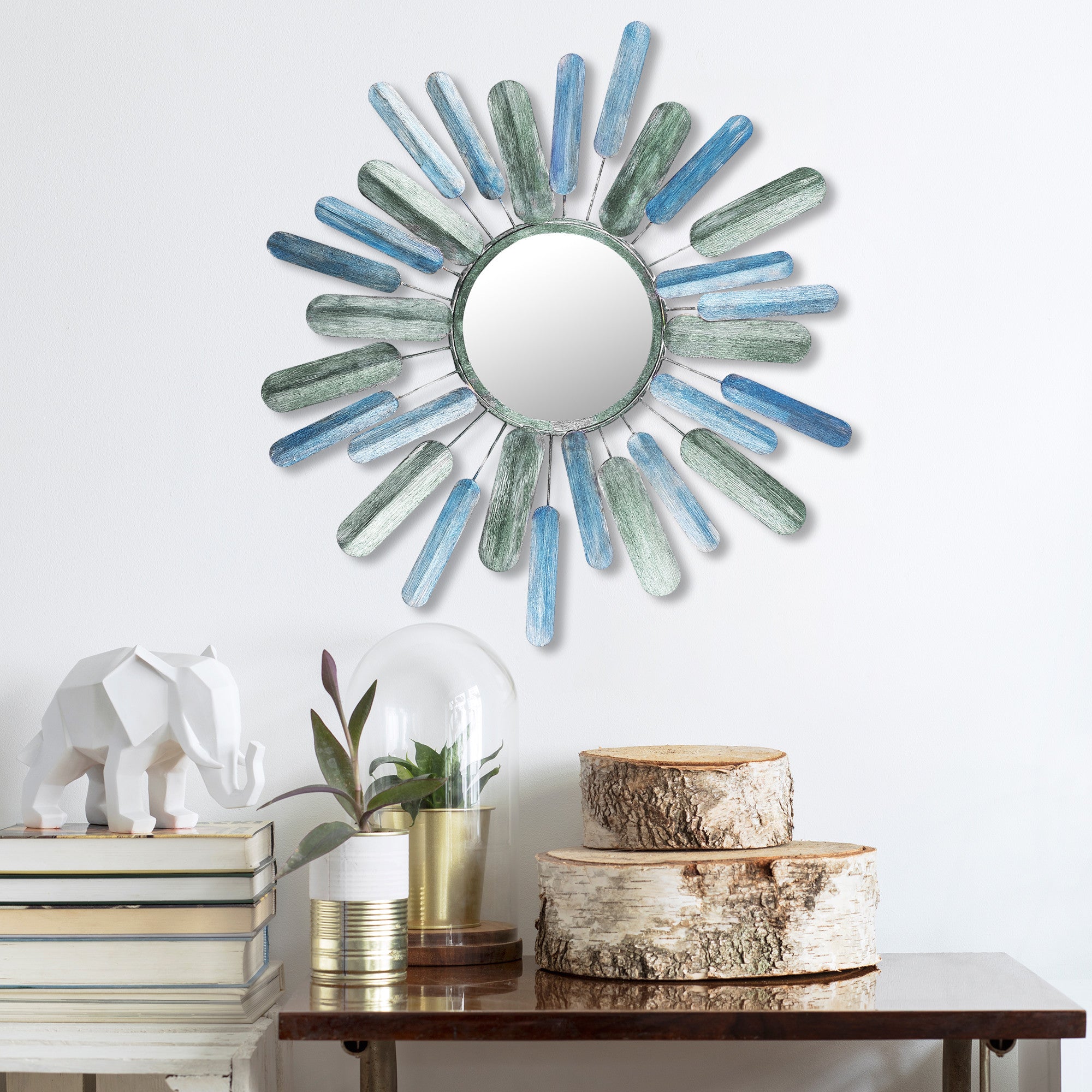 Acessório de parede decorativo de metal pintado à mão, 75 x 75 x 5 cm, 100% metal (1,5 mm) | Peça de arte única para decoração de casa, leve e fácil de pendurar