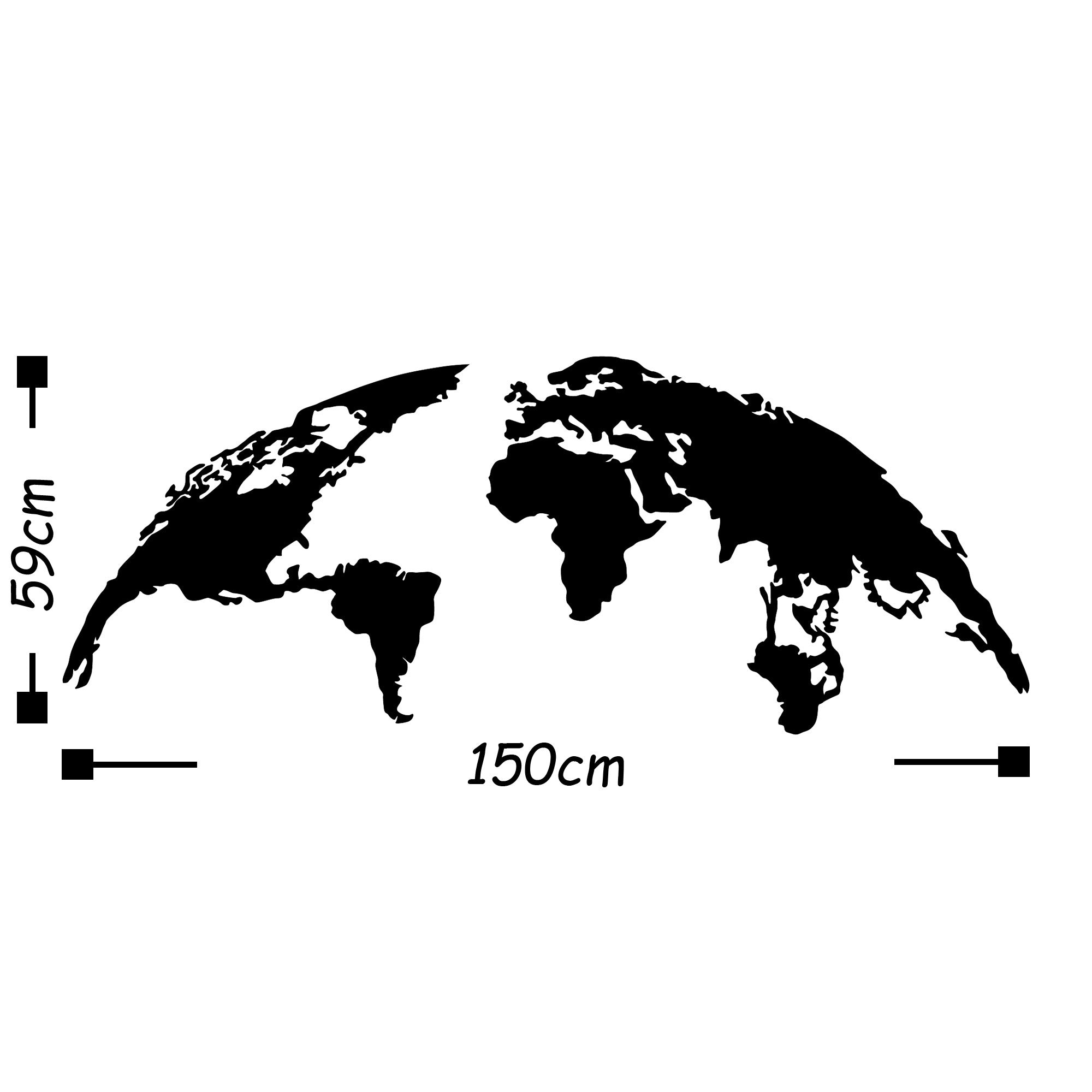 Acessório de parede decorativo de metal preto elegante, 150 x 59 cm | 100% metal (1,5 mm de espessura) | Leve (1,8 kg) e fácil de pendurar | Perfeito para decoração moderna