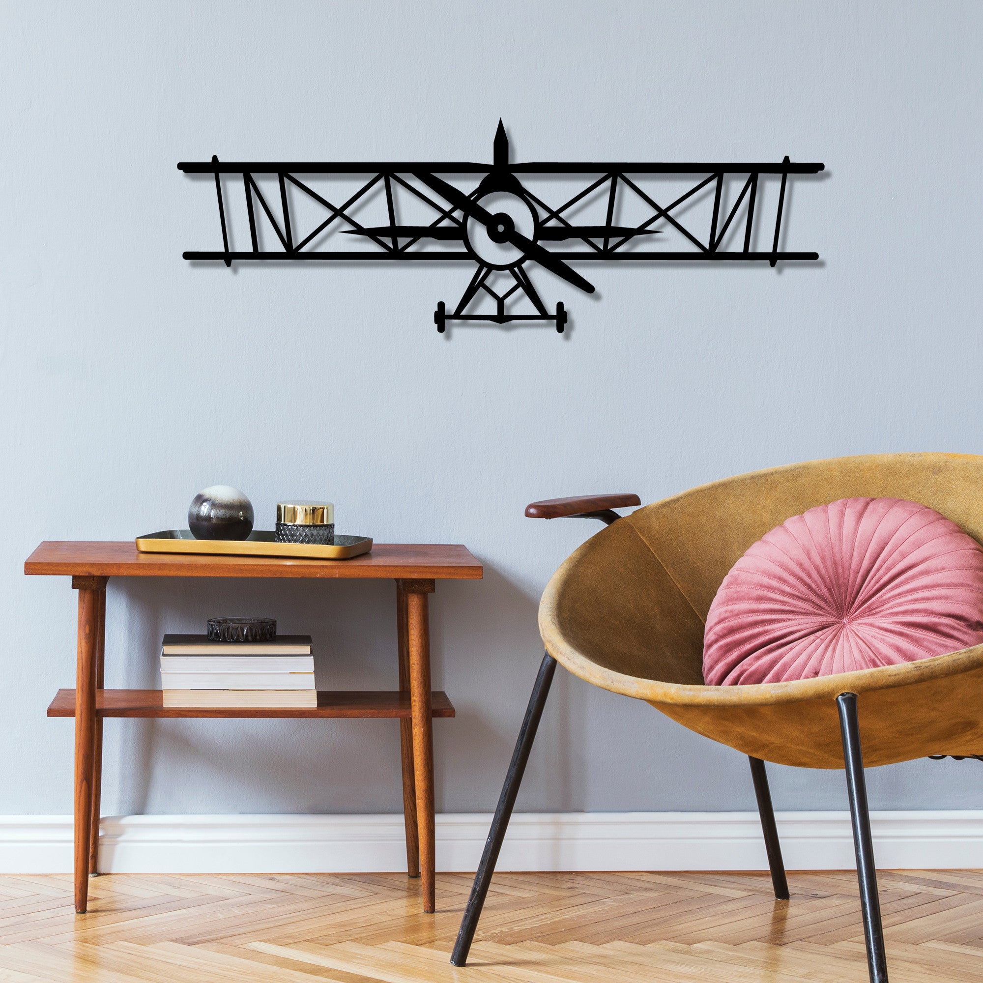 Acessório de parede decorativo de metal preto elegante, 70 x 23 cm | 100% metal (1,5 mm de espessura) | Leve e fácil de pendurar | Perfeito para decoração moderna