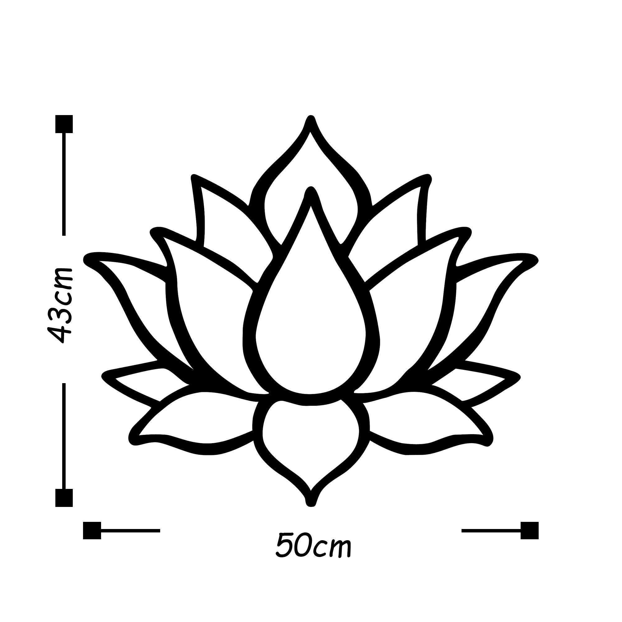 Acessório de parede decorativo de metal preto elegante, 50 x 43 cm | 100% metal (1,5 mm de espessura) | Fácil montagem na parede | Perfeito para decoração moderna de casa
