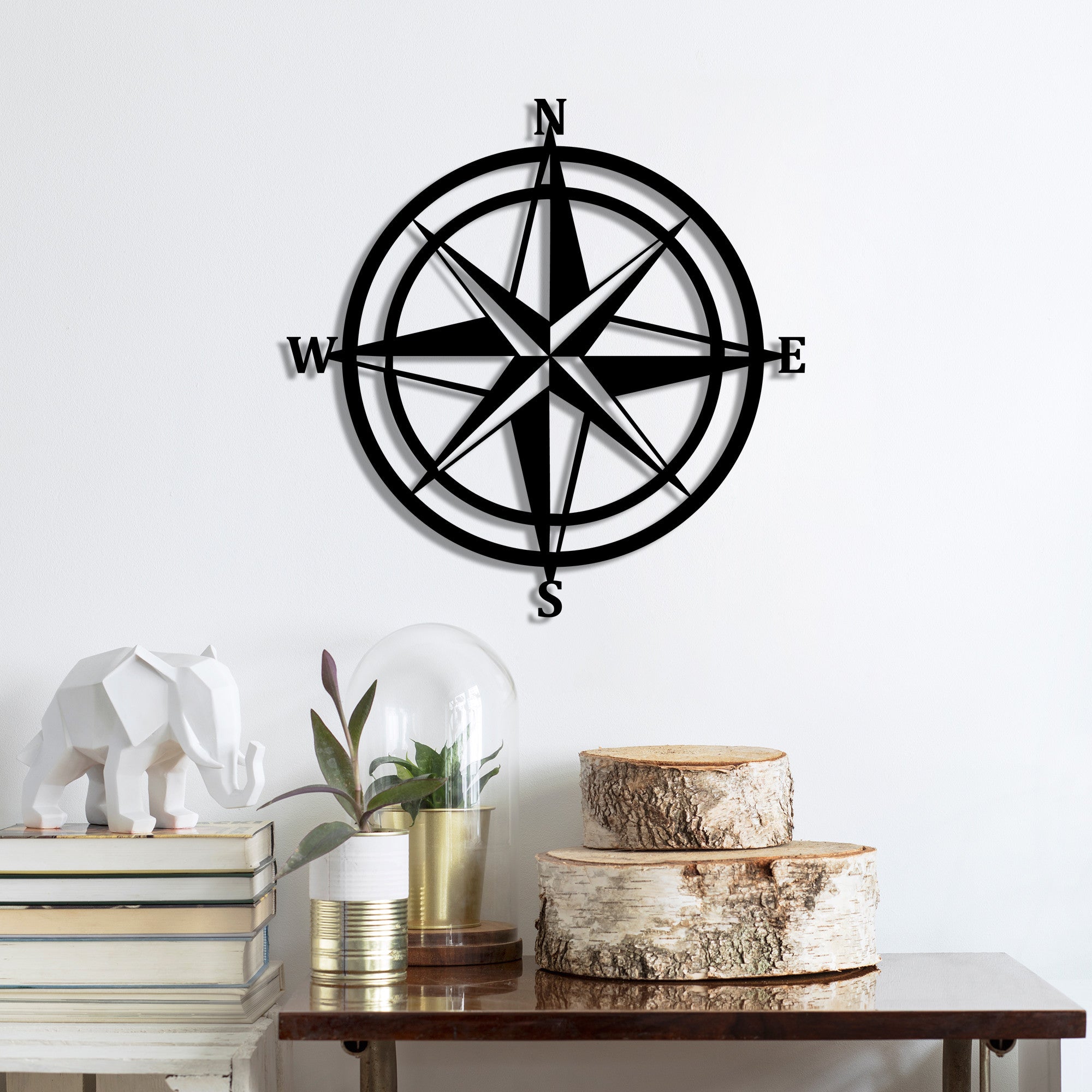 Acessório de parede decorativo de metal preto elegante, 55 x 55 cm | 100% metal, 1,5 mm de espessura | Leve e fácil de pendurar | Perfeito para decoração moderna de casa